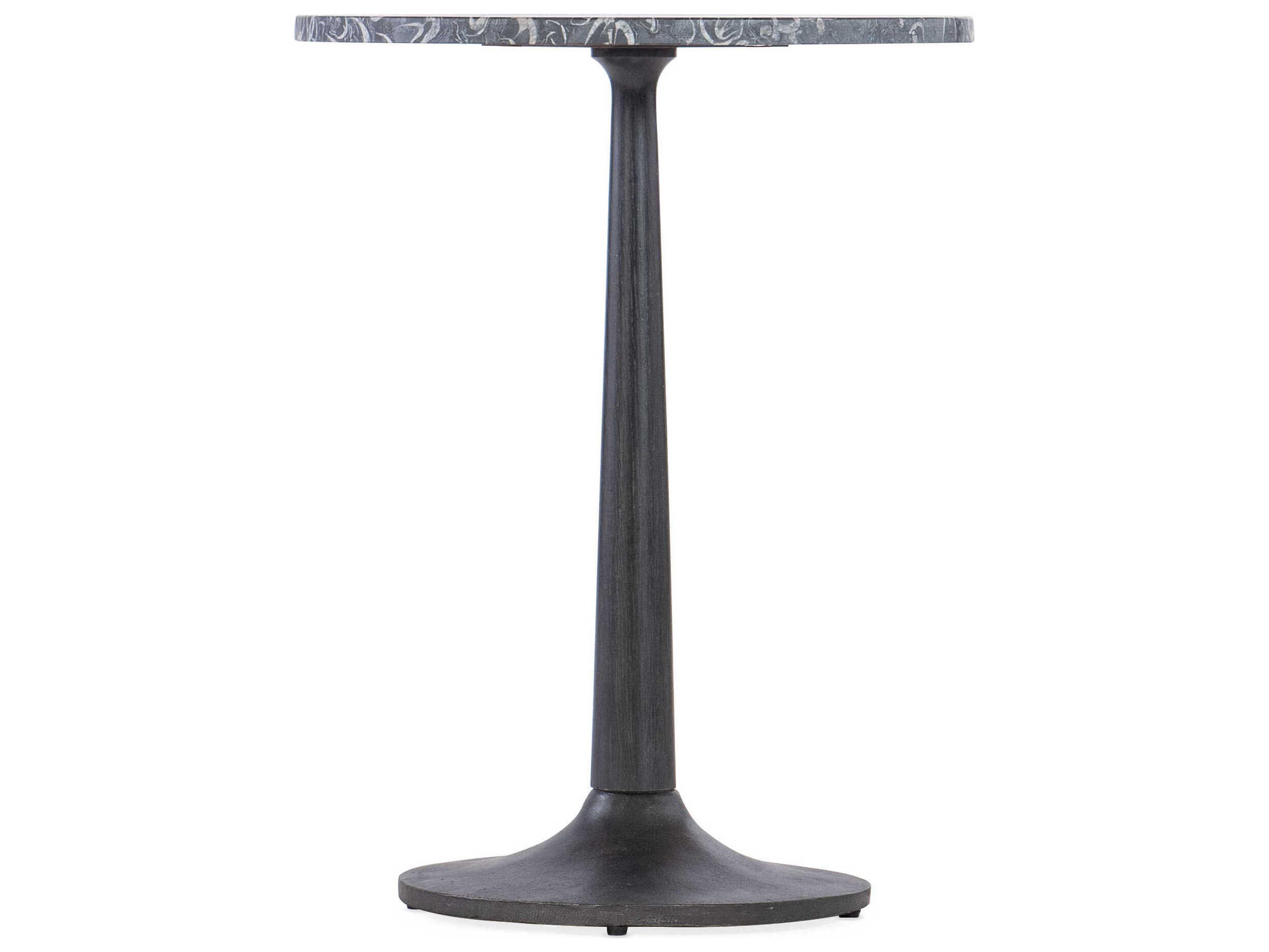 Estelle Round Marble Black End Table