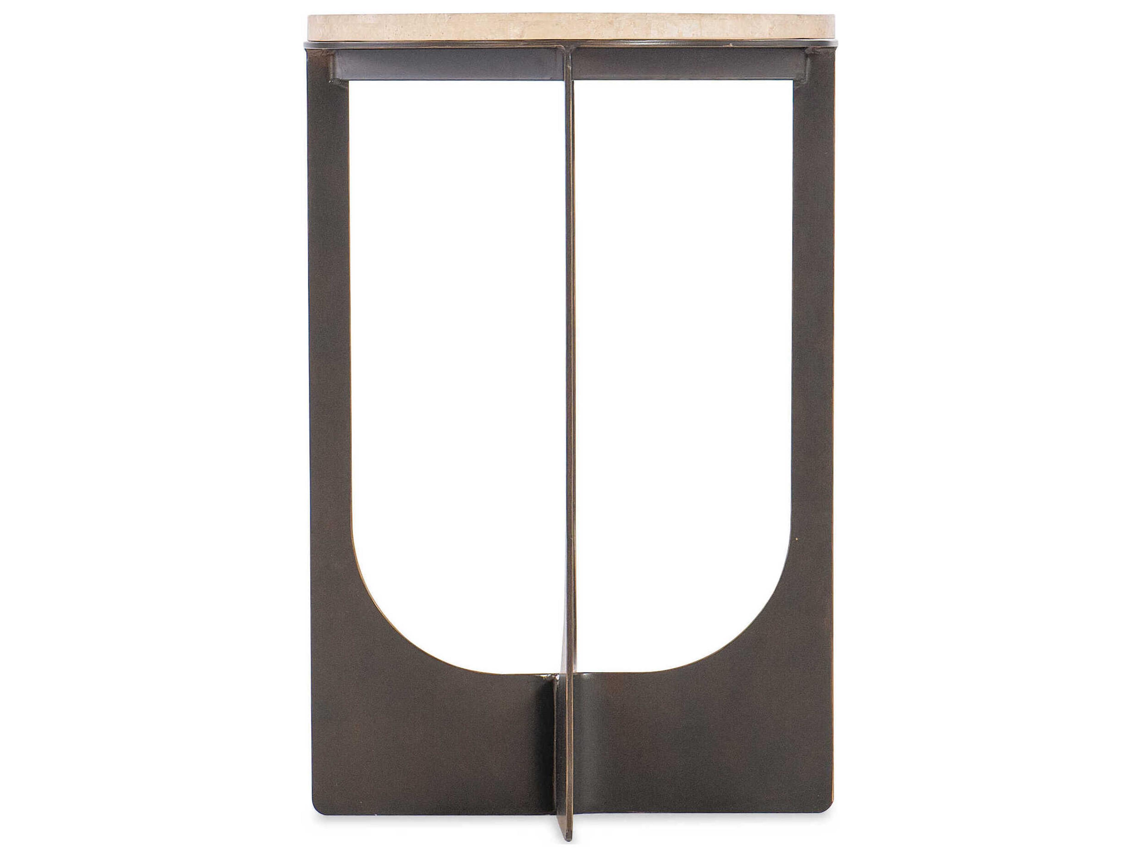 Hooker Furniture Lynx Round Marble Dark Bronze End Table