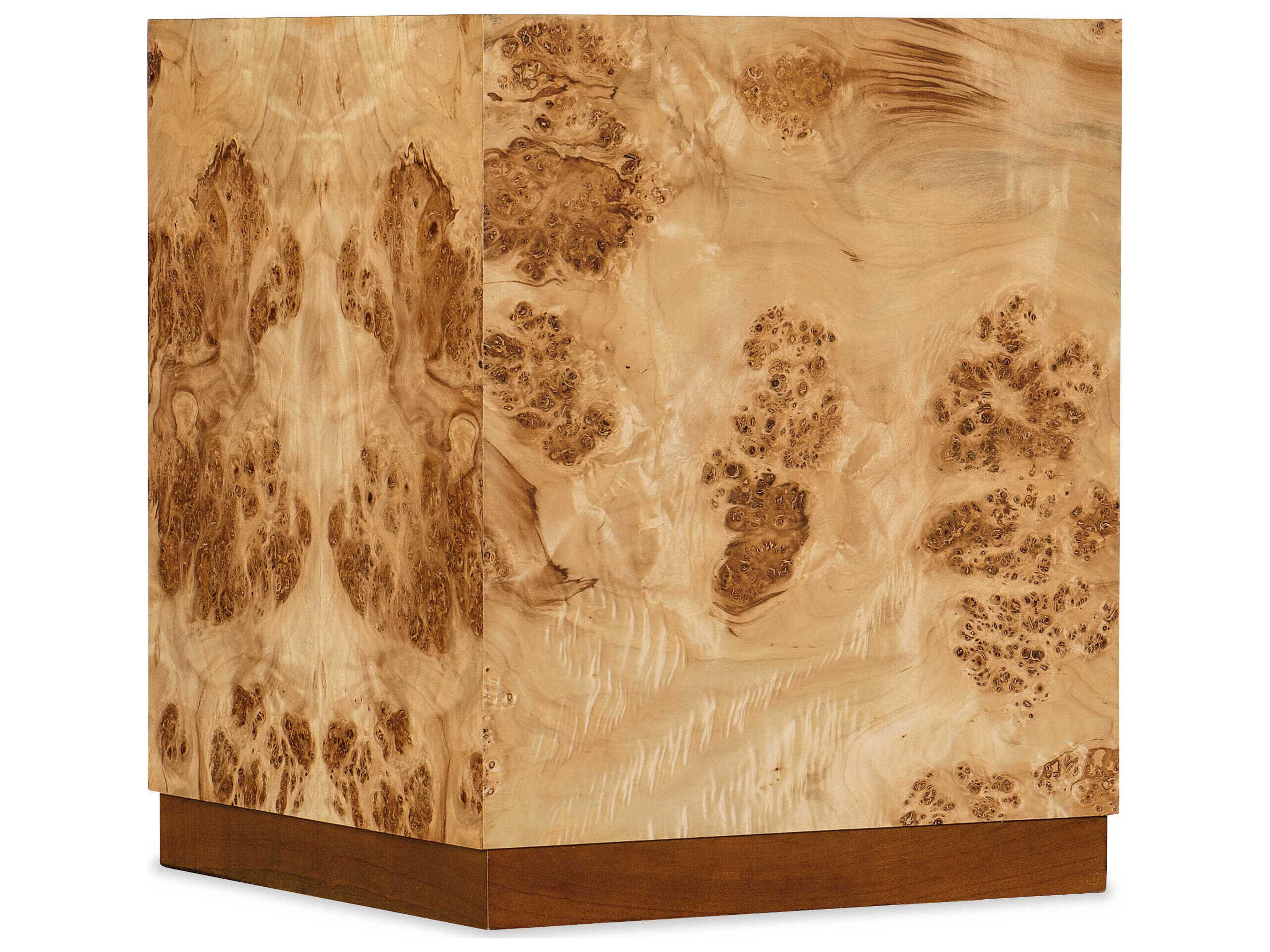 Auberon Square Wood Light Natural Burl End Table