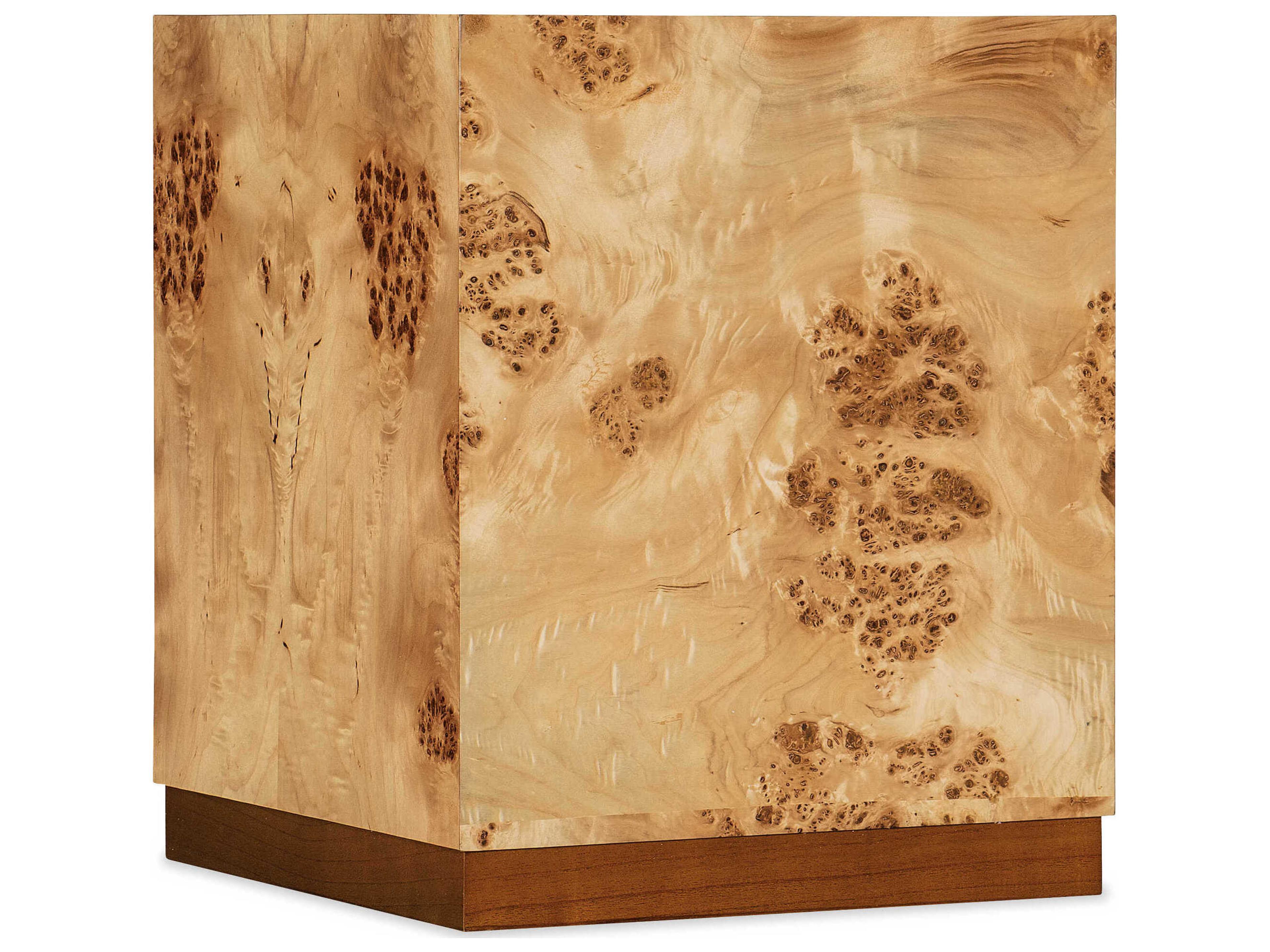 Hooker Furniture Auberon Square Wood Light Natural Burl End Table
