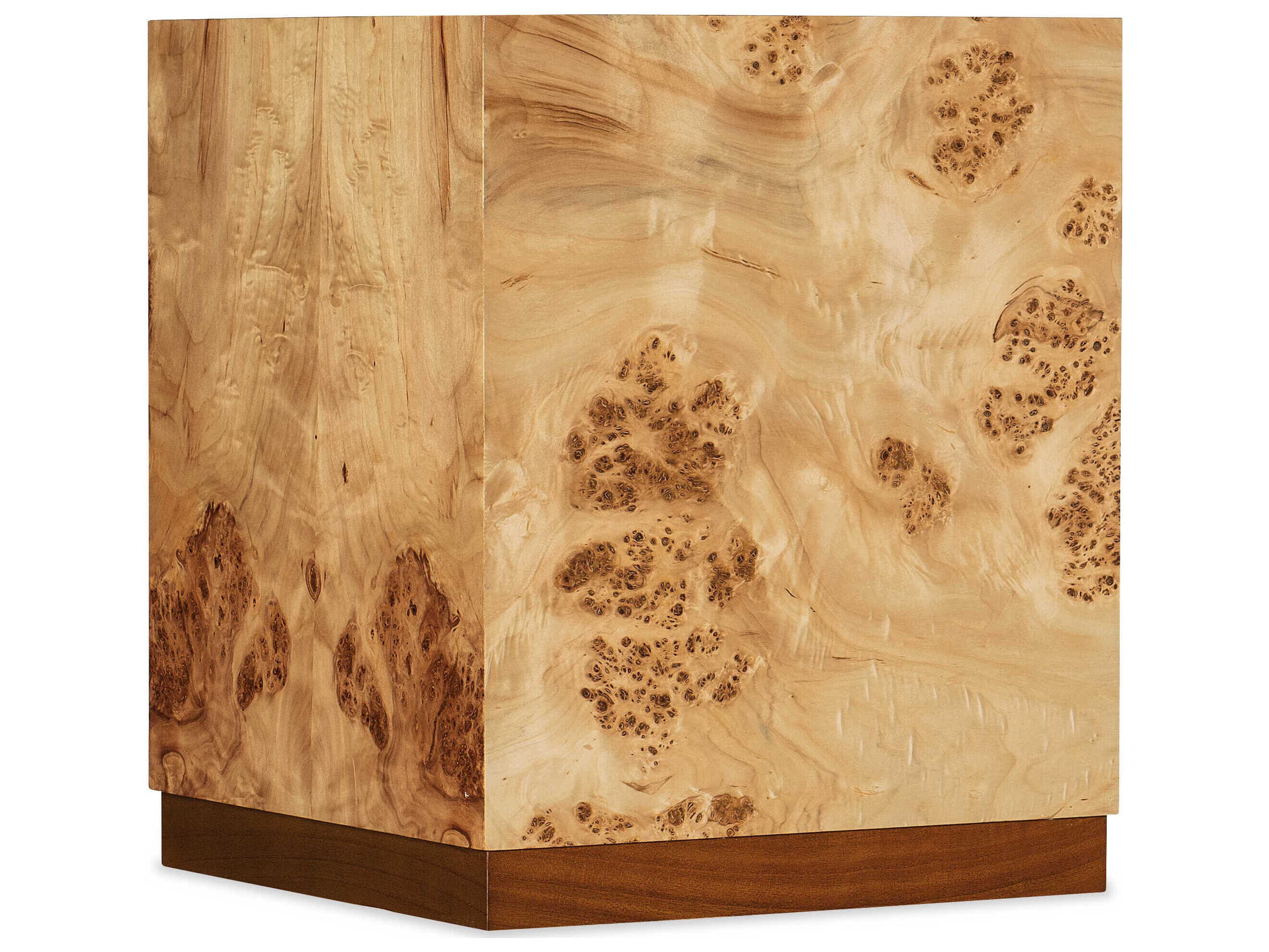 Hooker Furniture Auberon Square Wood Light Natural Burl End Table