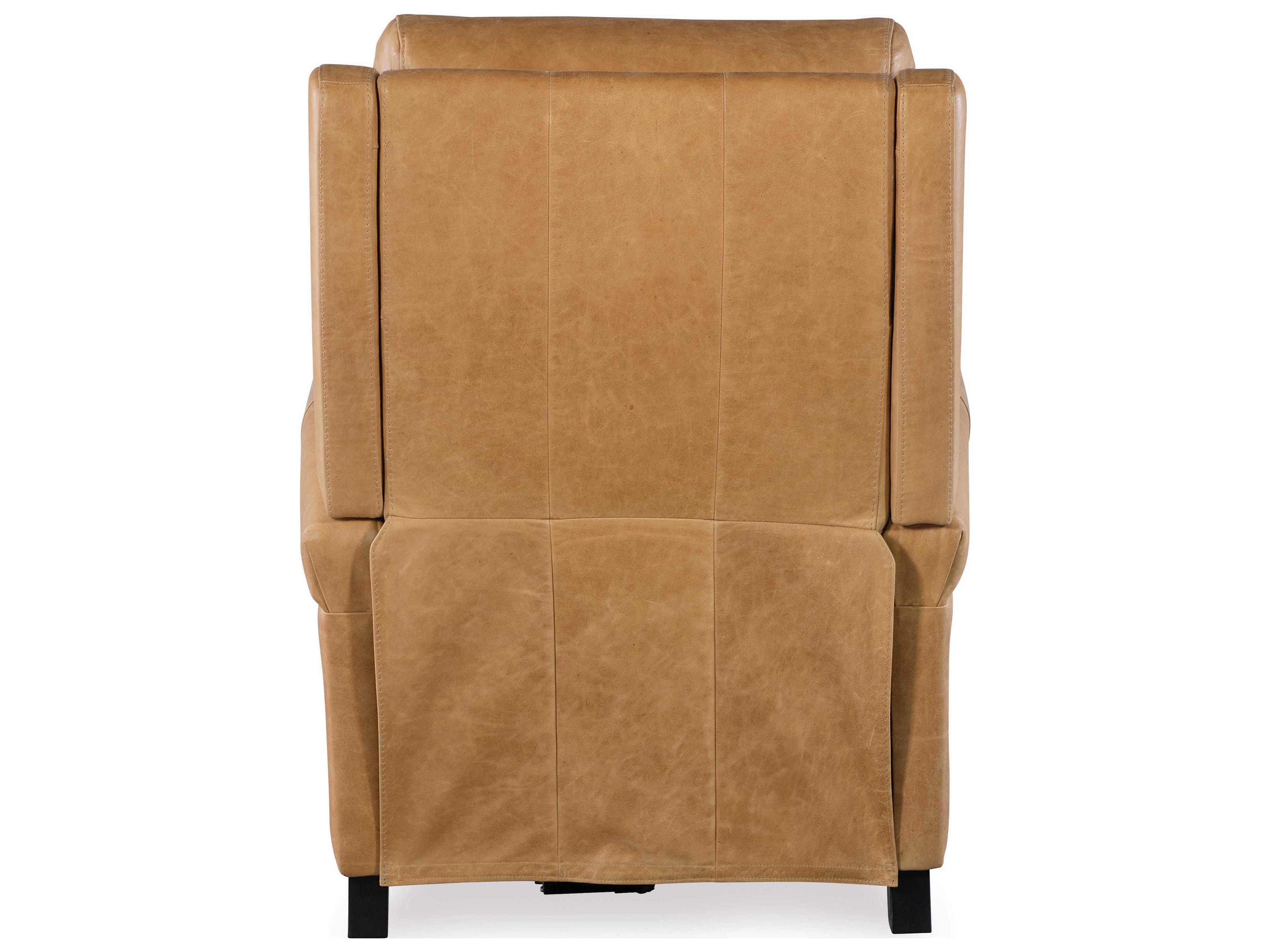 Hooker Furniture Hurley Power Saddlebag Coin Dark Brown Leather Recliner with Headrest