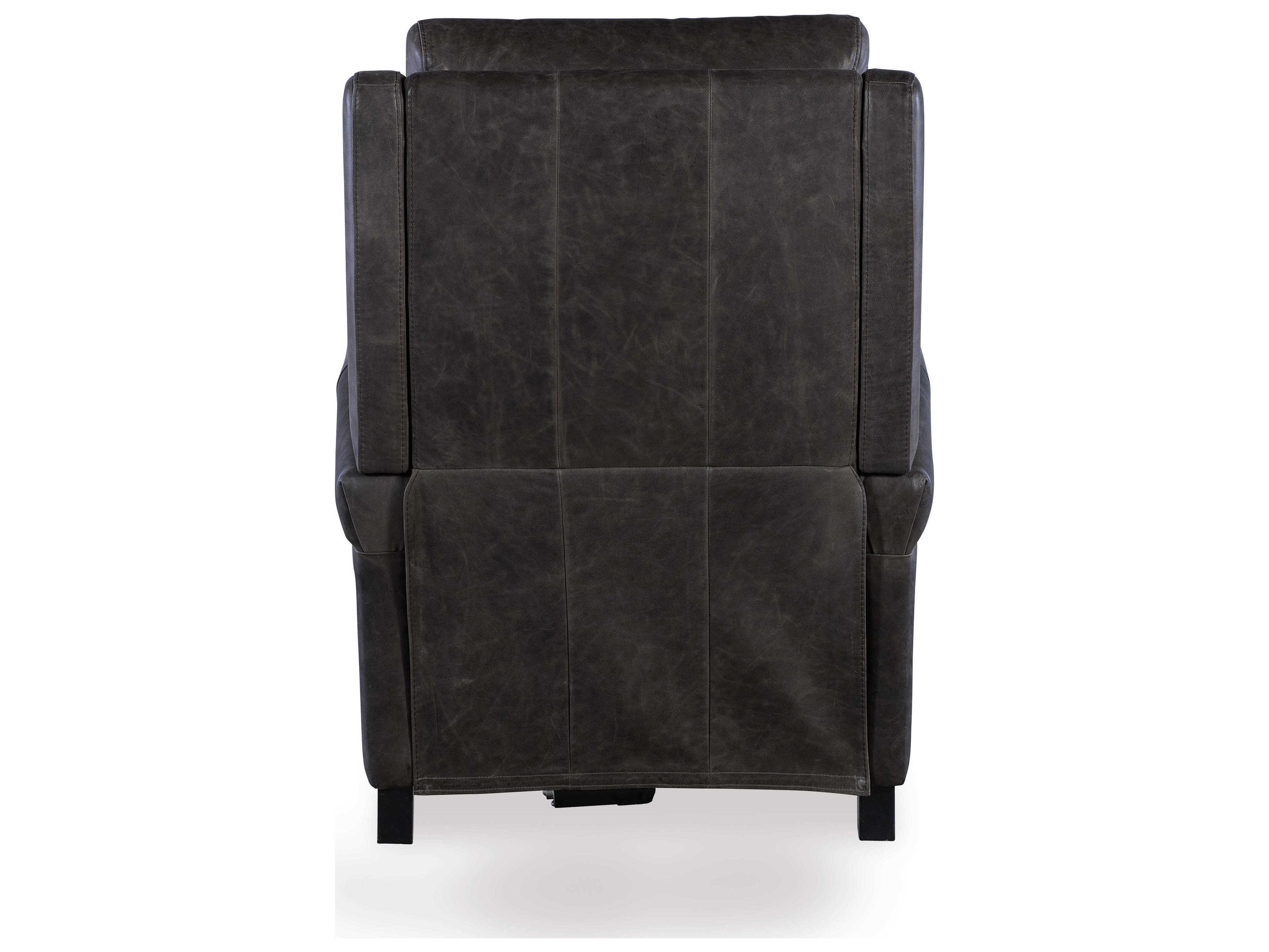 Hooker Furniture Hurley Power Saddlebag Lead Dark Brown Upholstered Recliner with Headrest