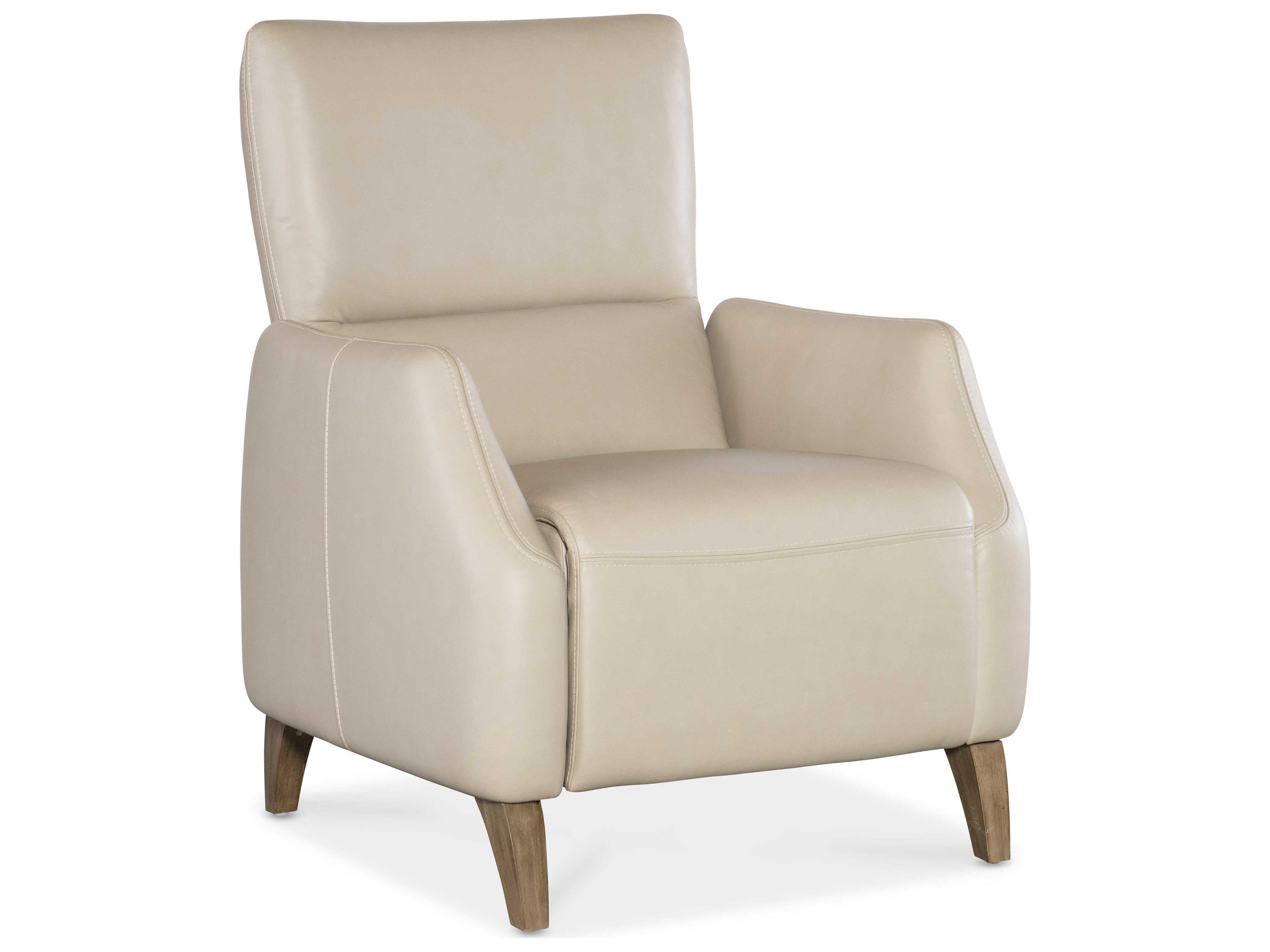 Hooker Furniture Apollo Mineral Light Wood White Leather Recliner