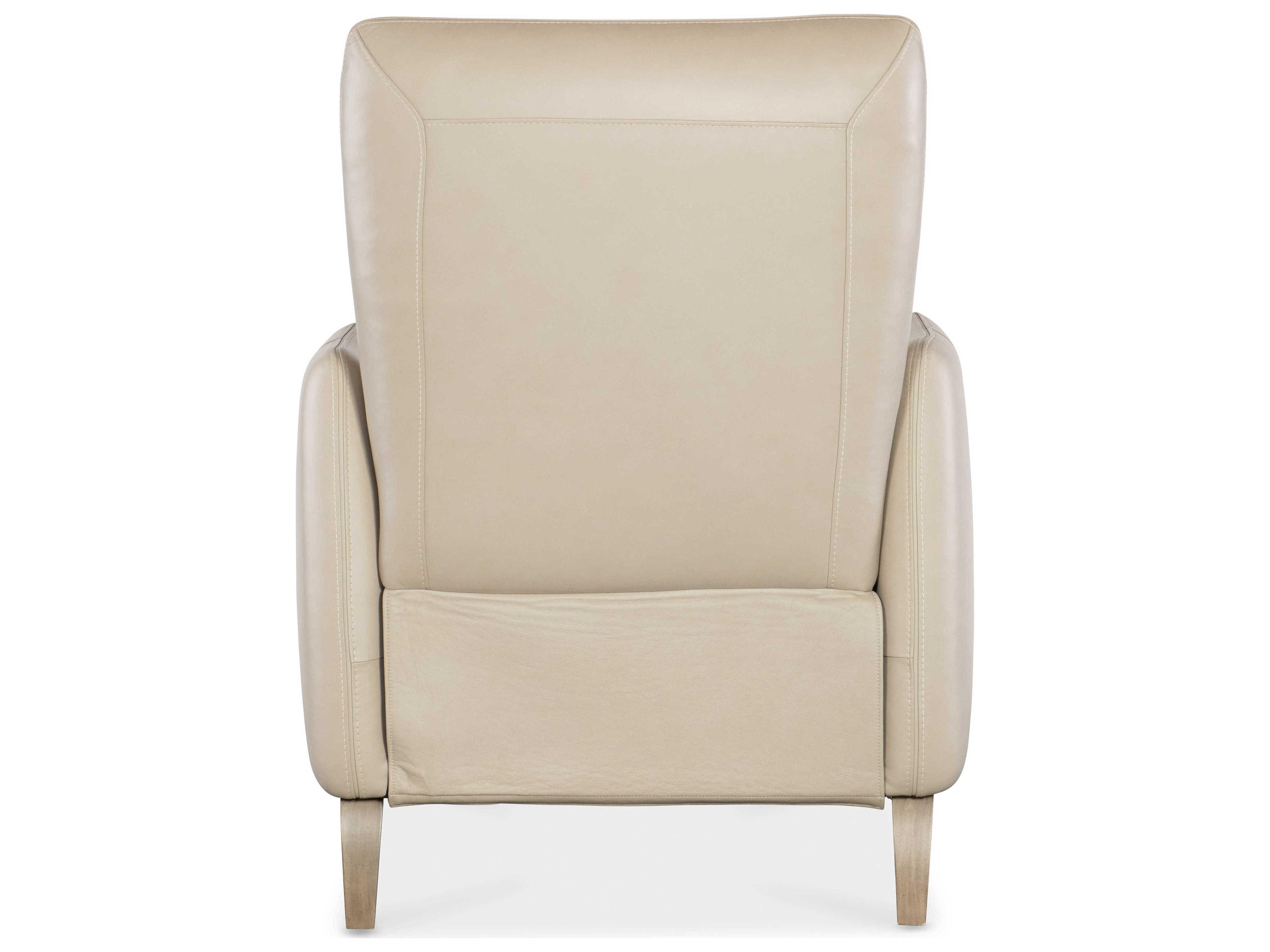 Hooker Furniture Apollo Mineral Light Wood White Leather Recliner