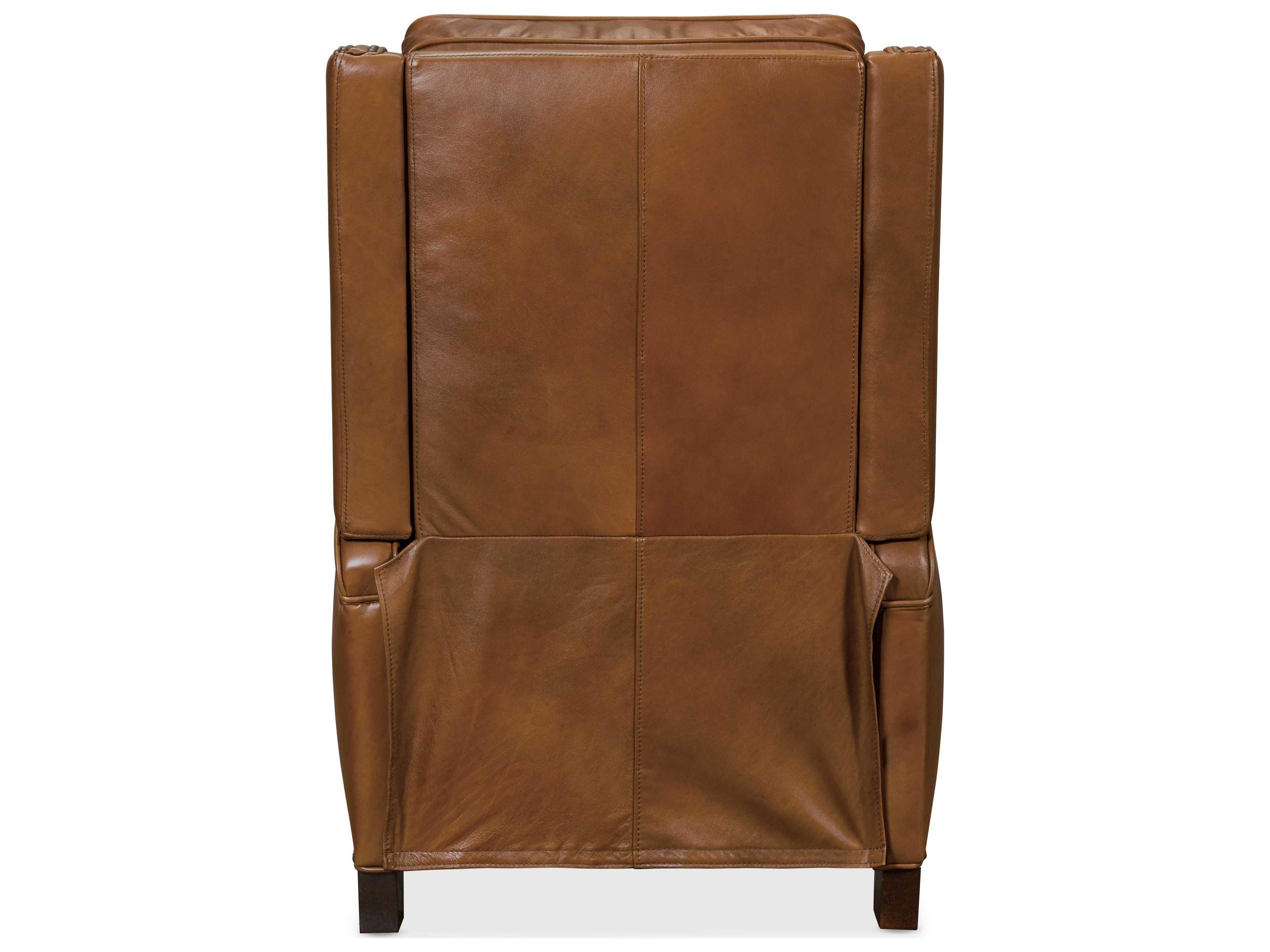 Luxecor Rylea Manual Push Back Valencia Toro Dark Wood Brown Leather Recliner