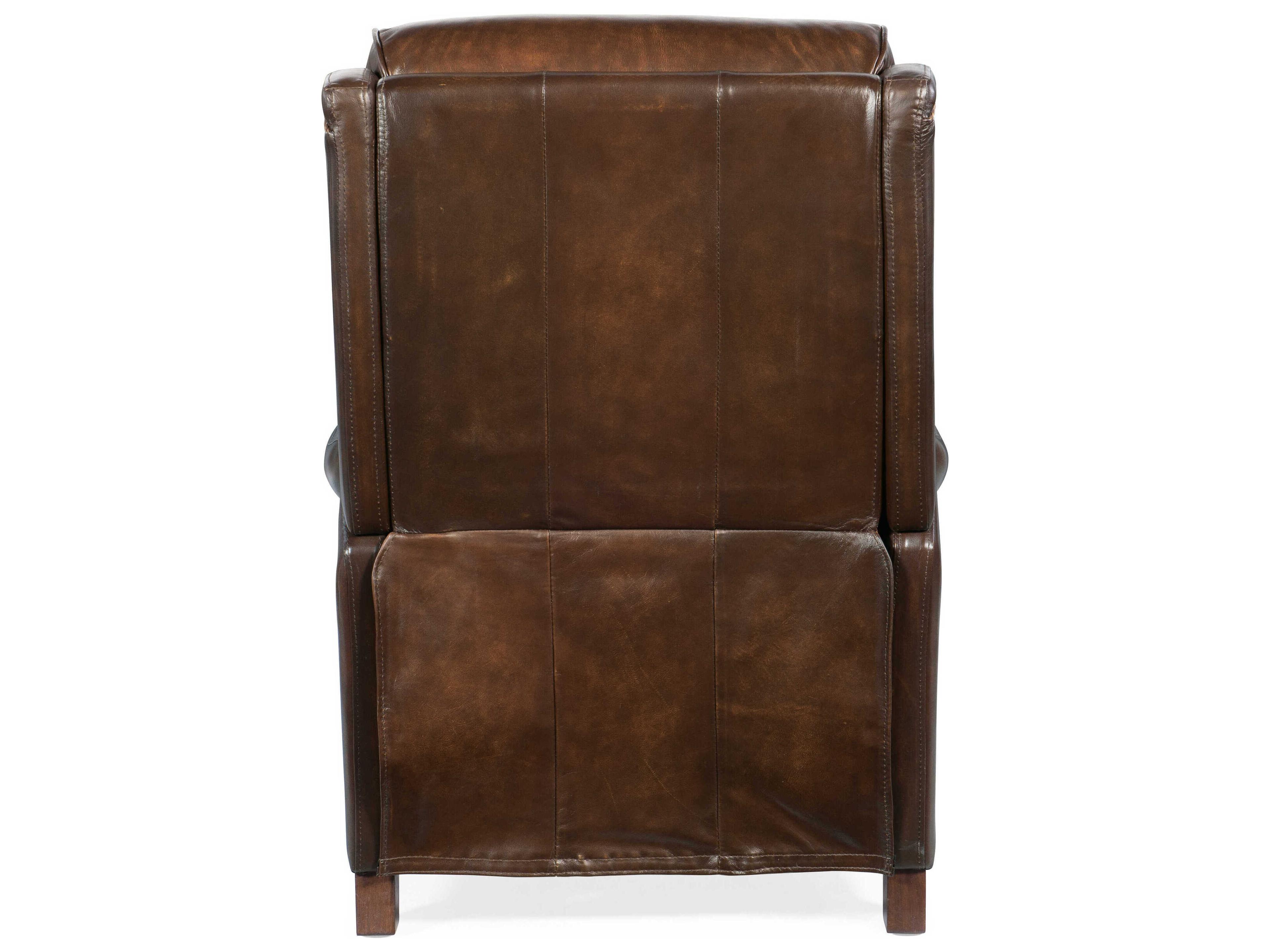 Luxecor Heritage Dark Wood Brown Leather Recliner