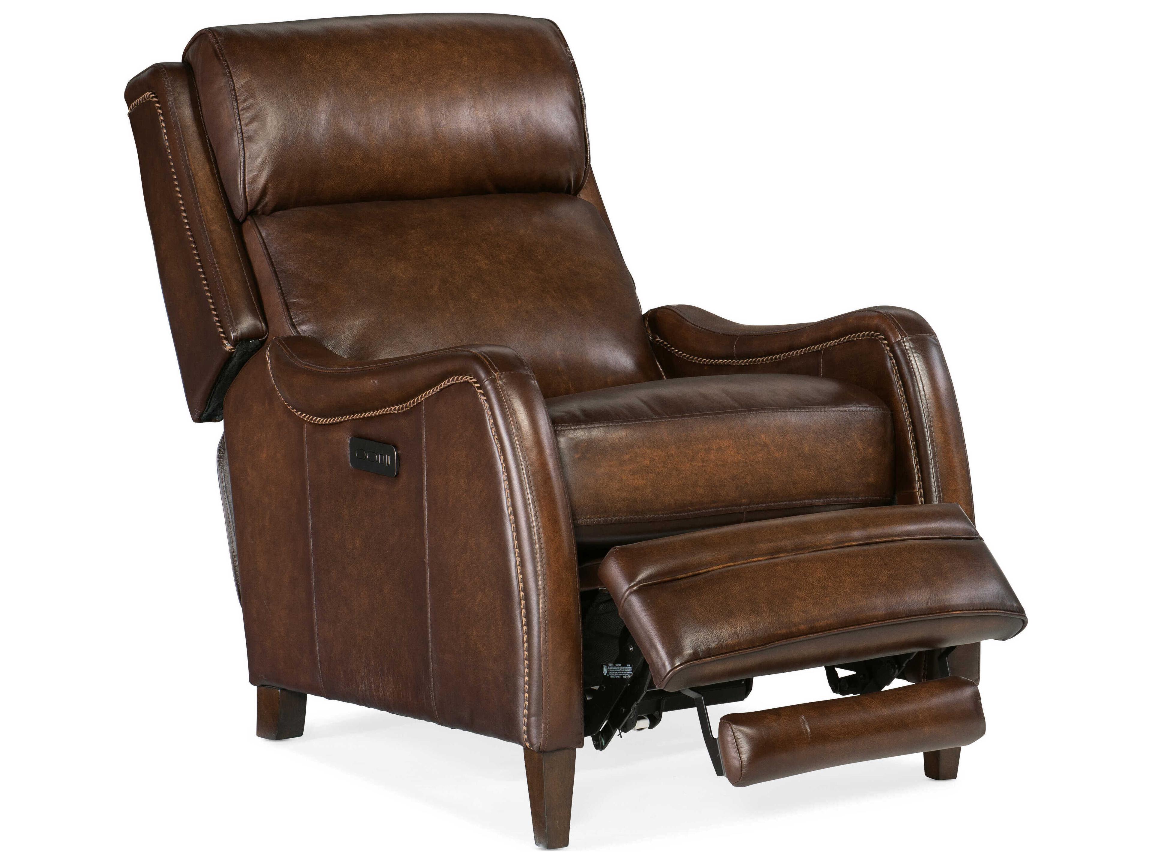 Luxecor Heritage Dark Wood Brown Leather Recliner