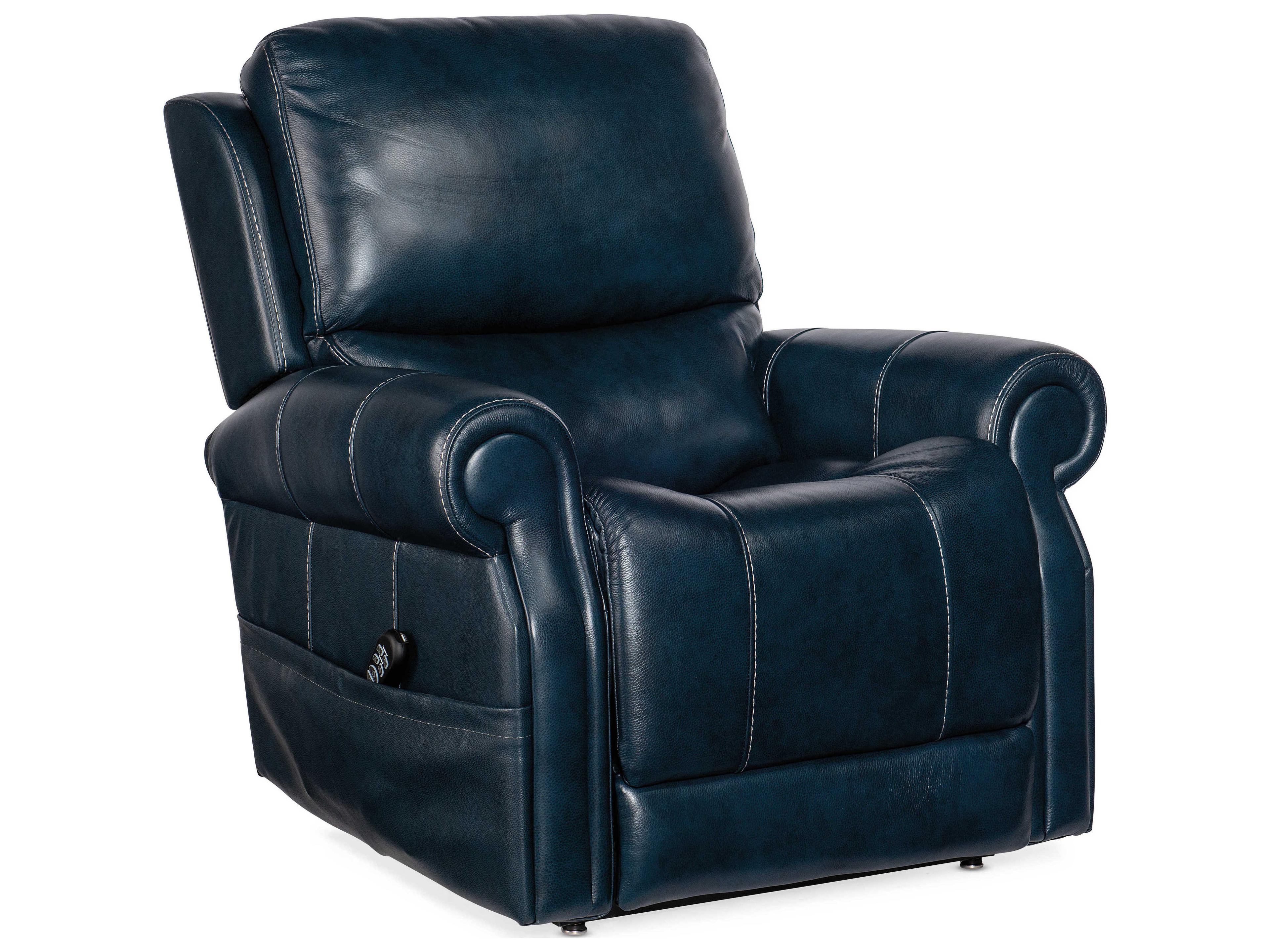 Hooker Furniture Eisley Power Sorrento Night Seas Blue Leather Recliner