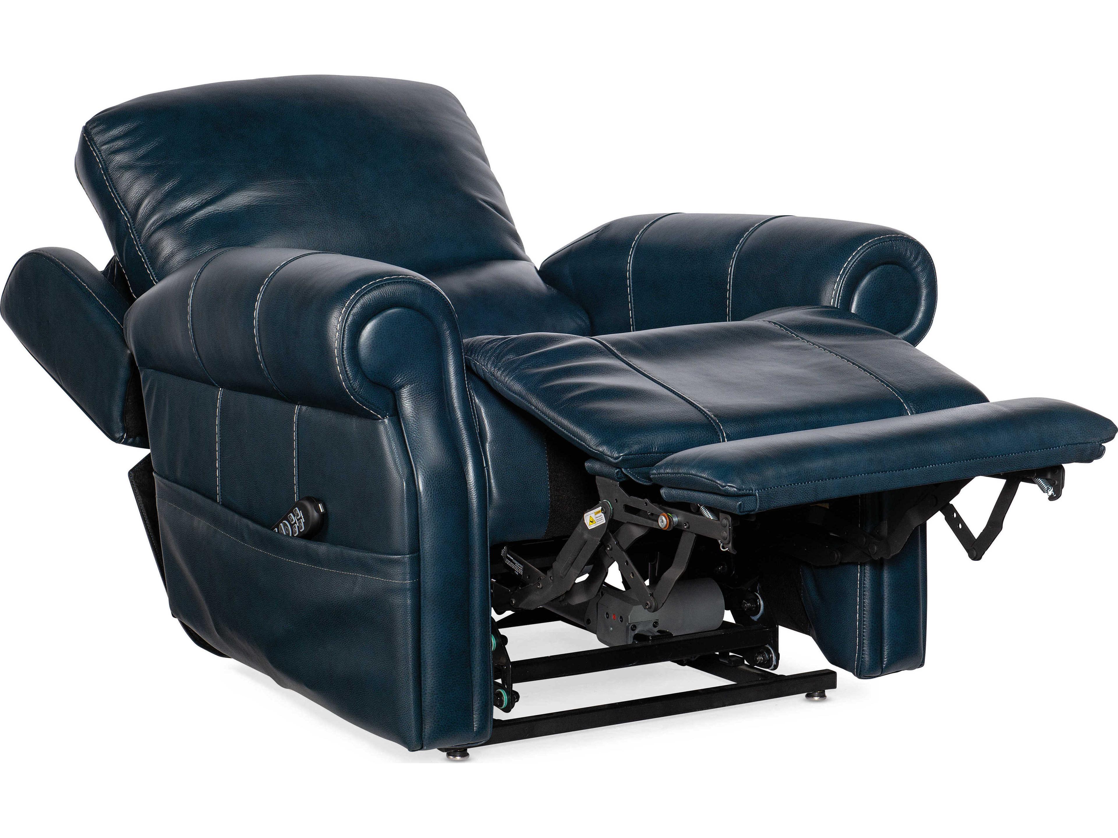 Hooker Furniture Eisley Power Sorrento Night Seas Blue Leather Recliner