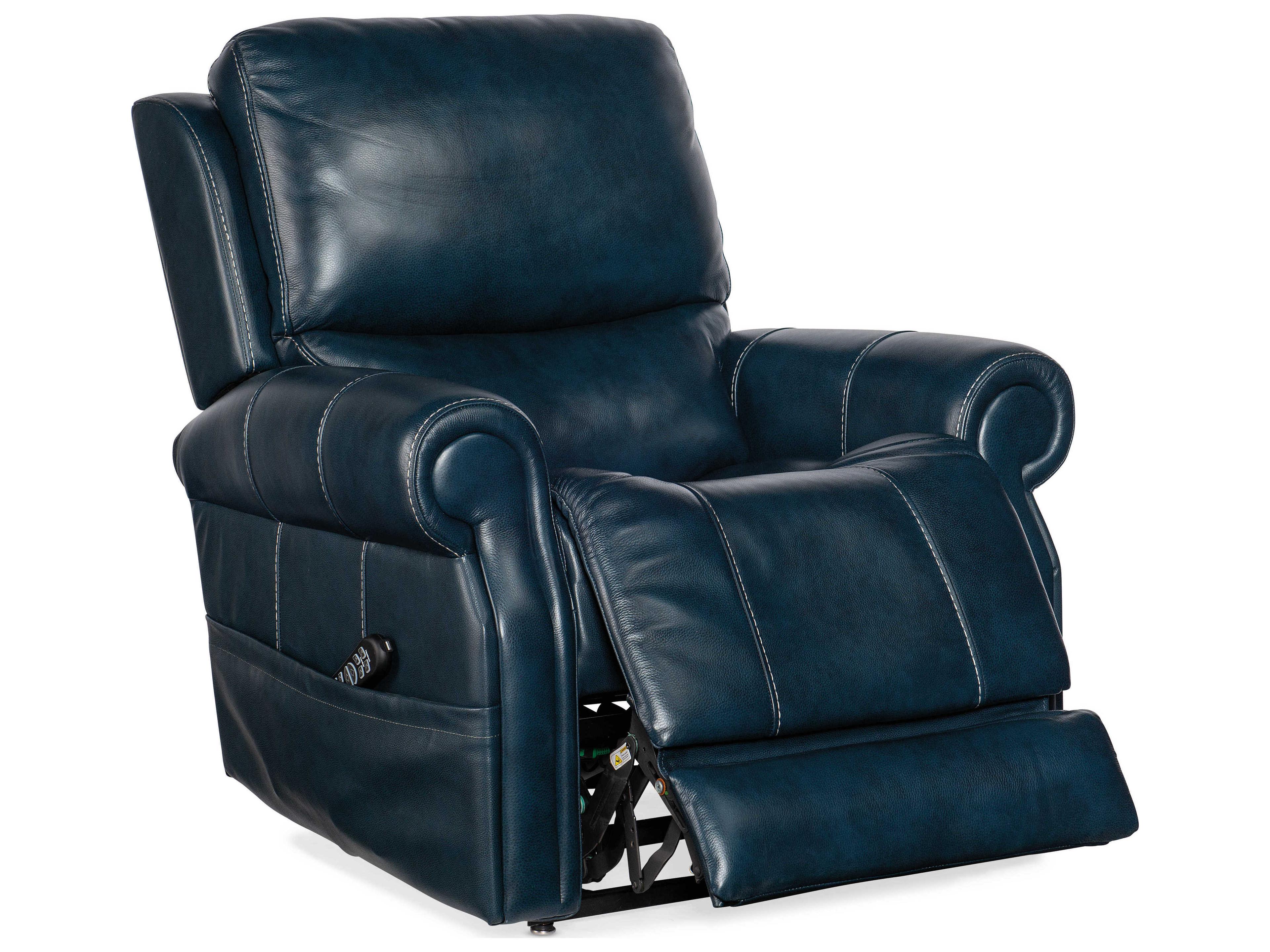 Hooker Furniture Eisley Power Sorrento Night Seas Blue Leather Recliner