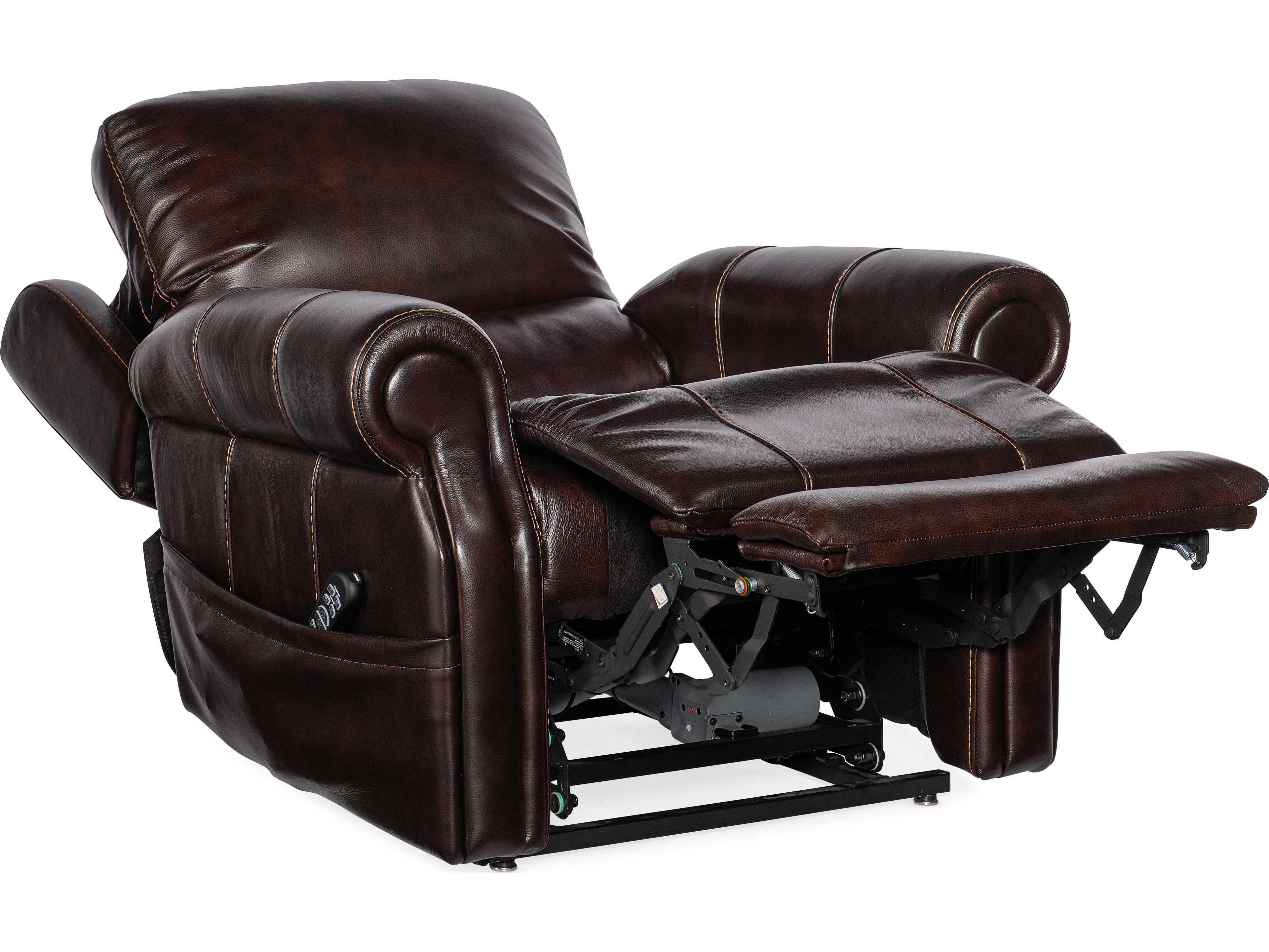 Hooker Furniture Eisley Power Maddison Walnut Brown Leather Recliner