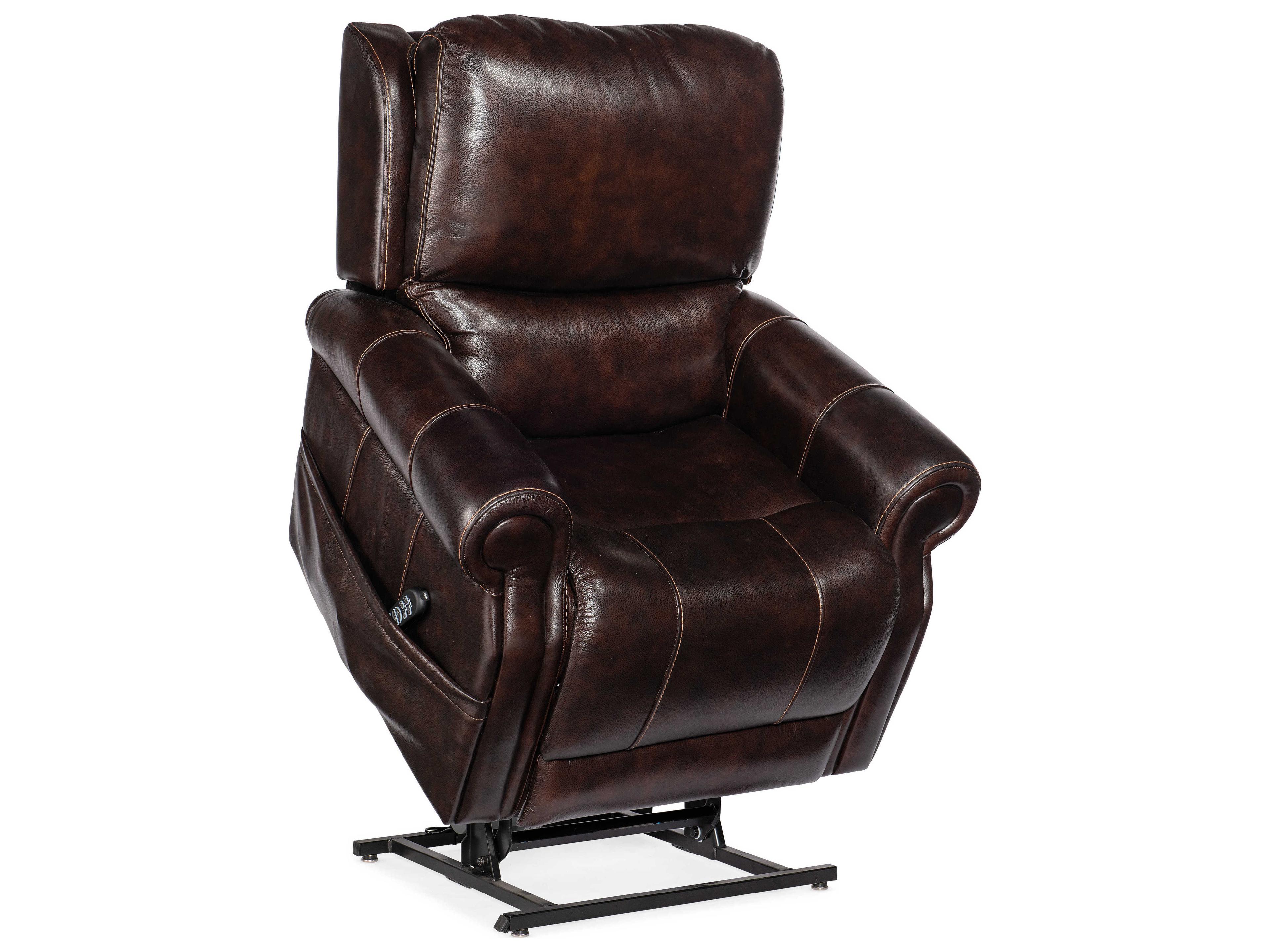 Hooker Furniture Eisley Power Maddison Walnut Brown Leather Recliner