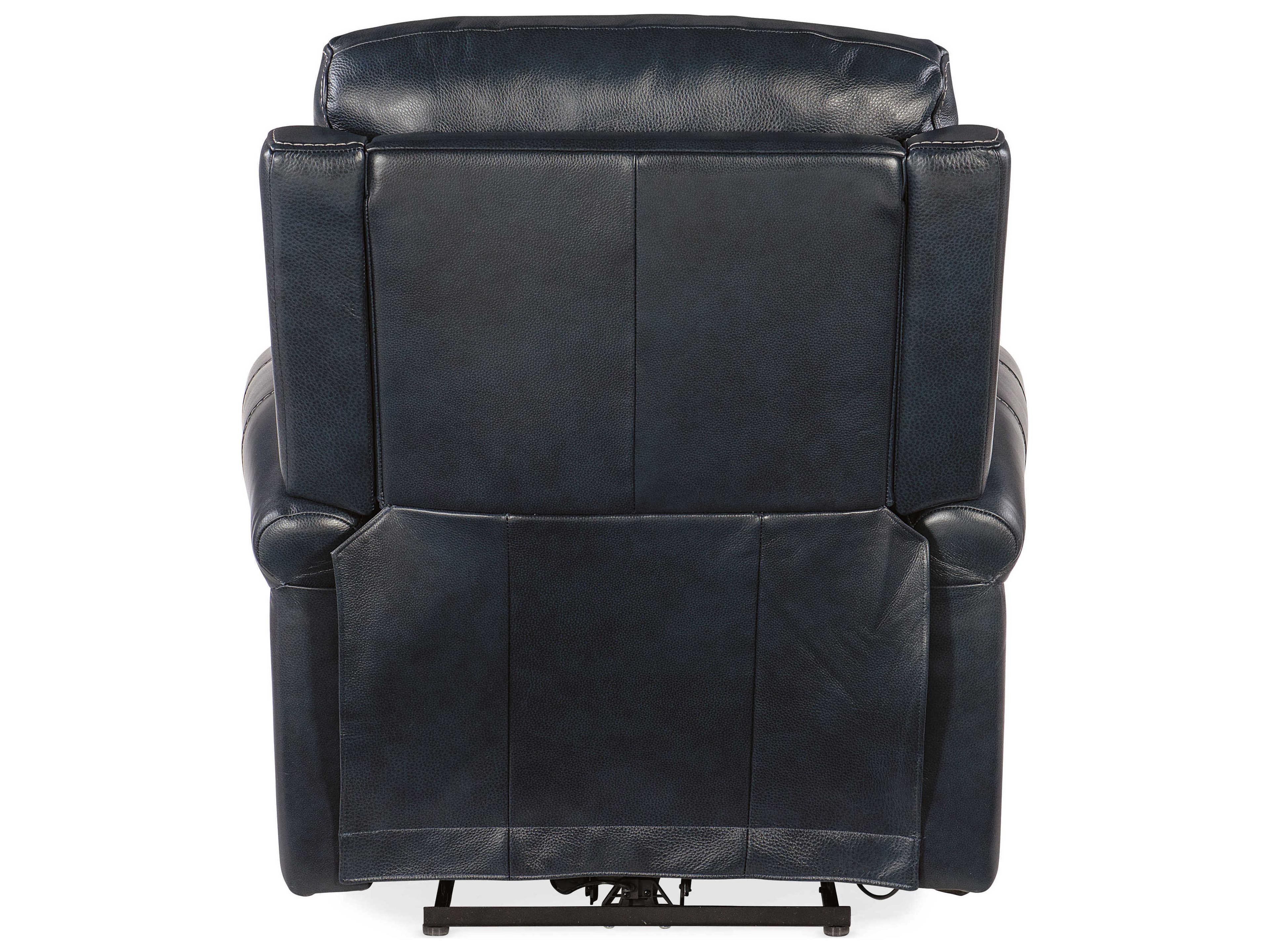 Hooker Furniture Eisley Power Sorrento Night Seas Black Leather Recliner with Headrest and Lumbar