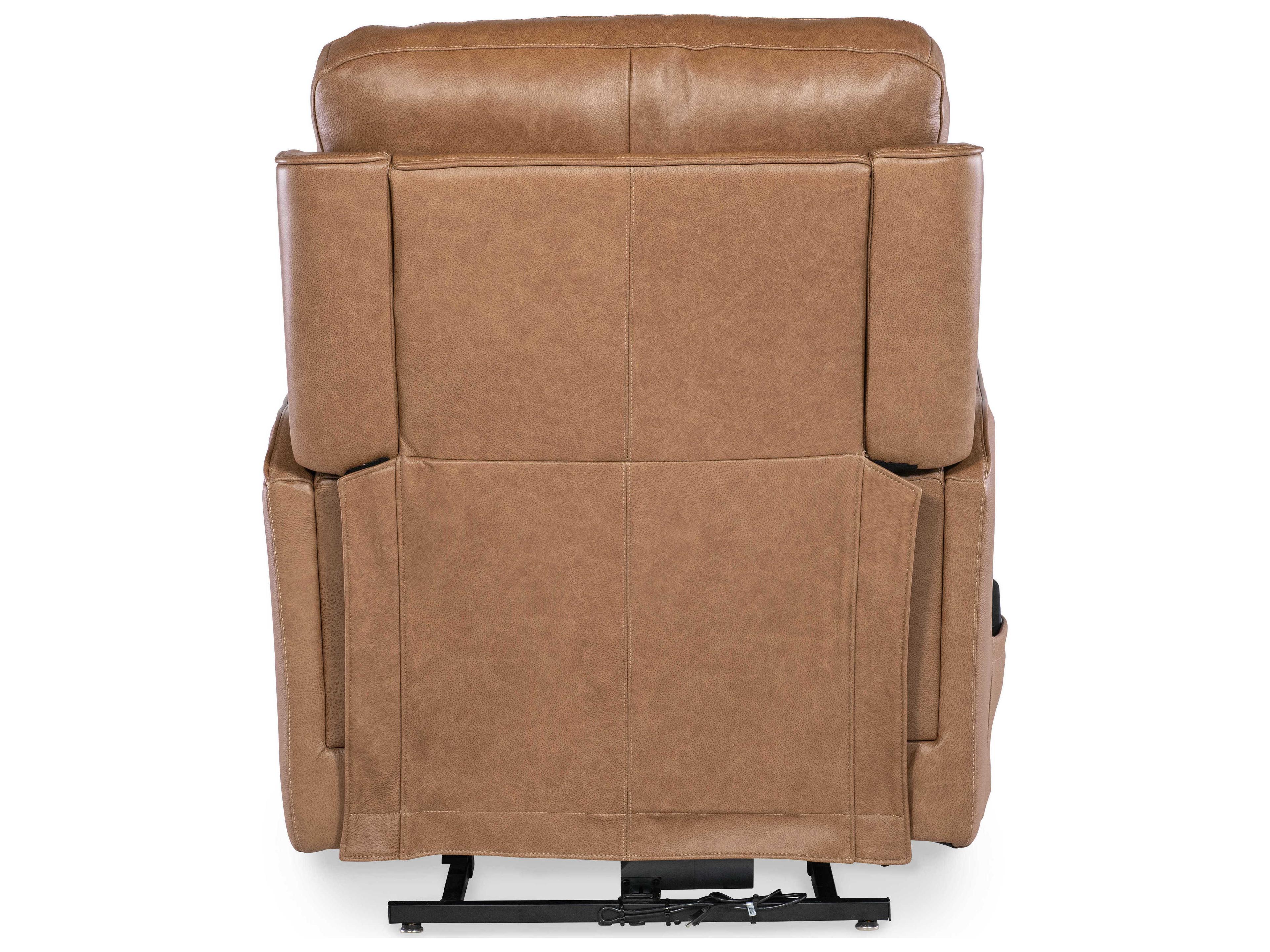 Hooker Furniture Thyme Seville Fawn Brown Leather Recliner with Power Headrest