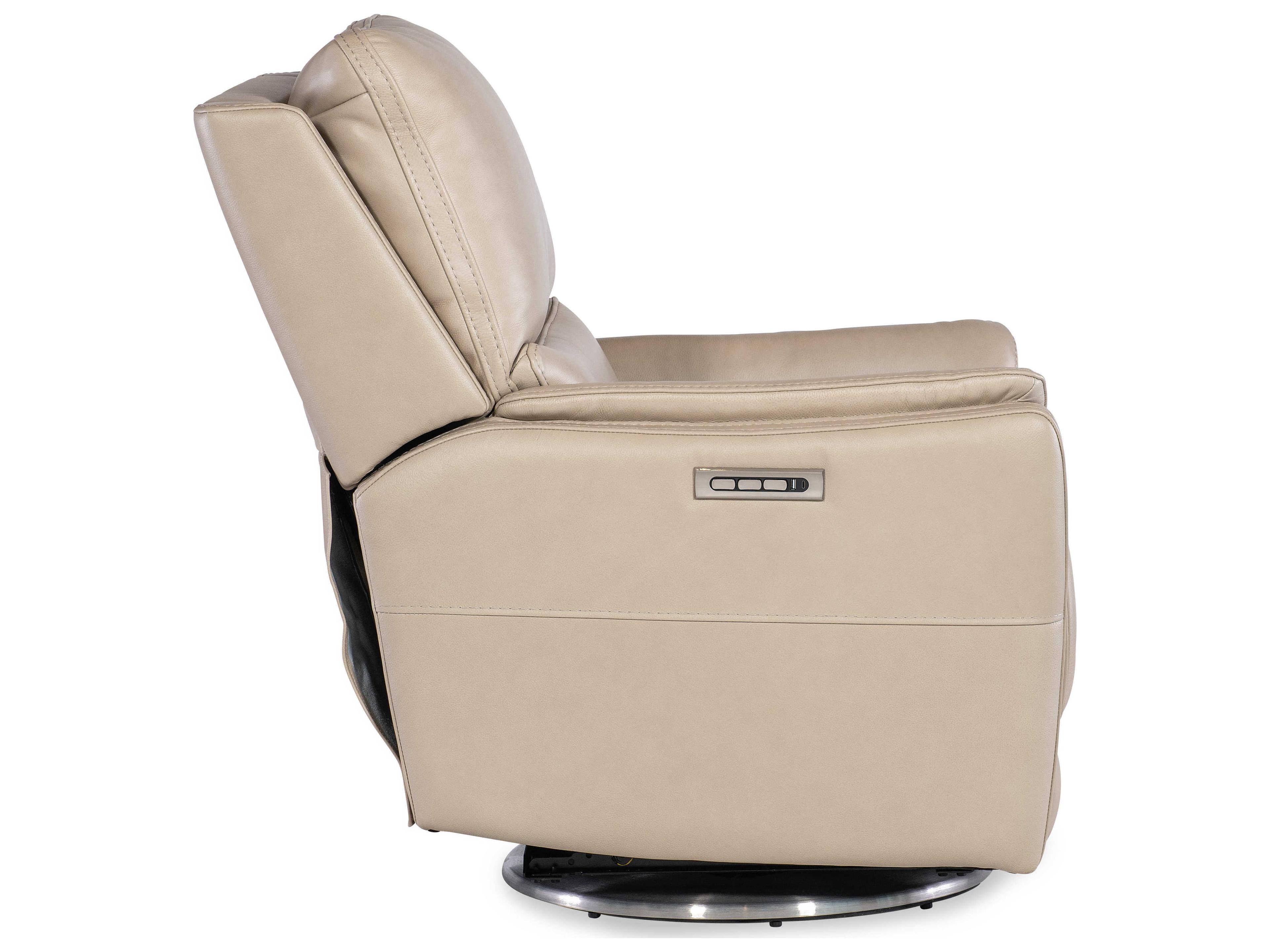 Luxecor Soiree Zero Gravity Maverick Ivory Beige Leather Recliner with Power Headrest