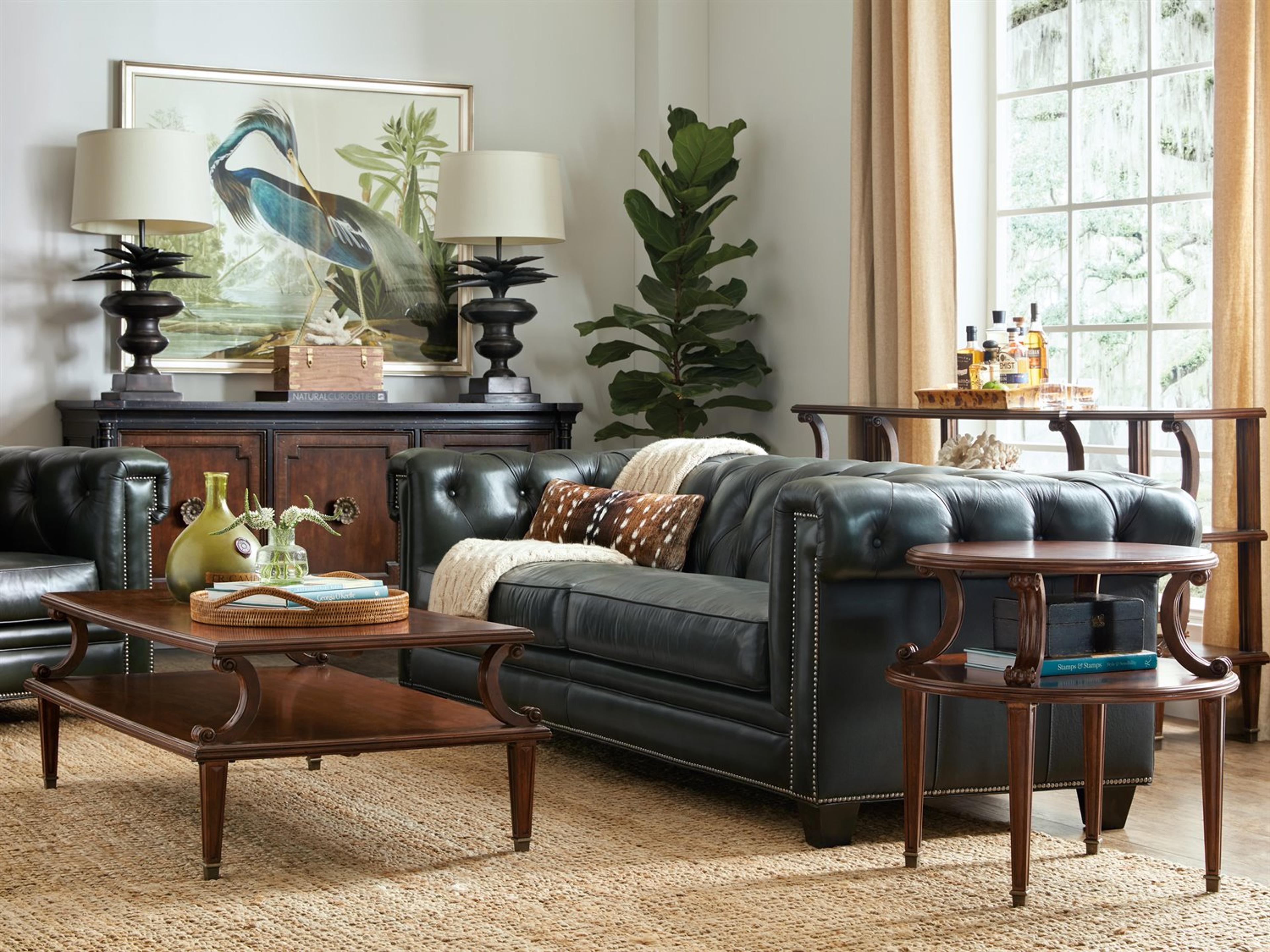 Luxecor Heritage Tufted Green Leather Accent Chair