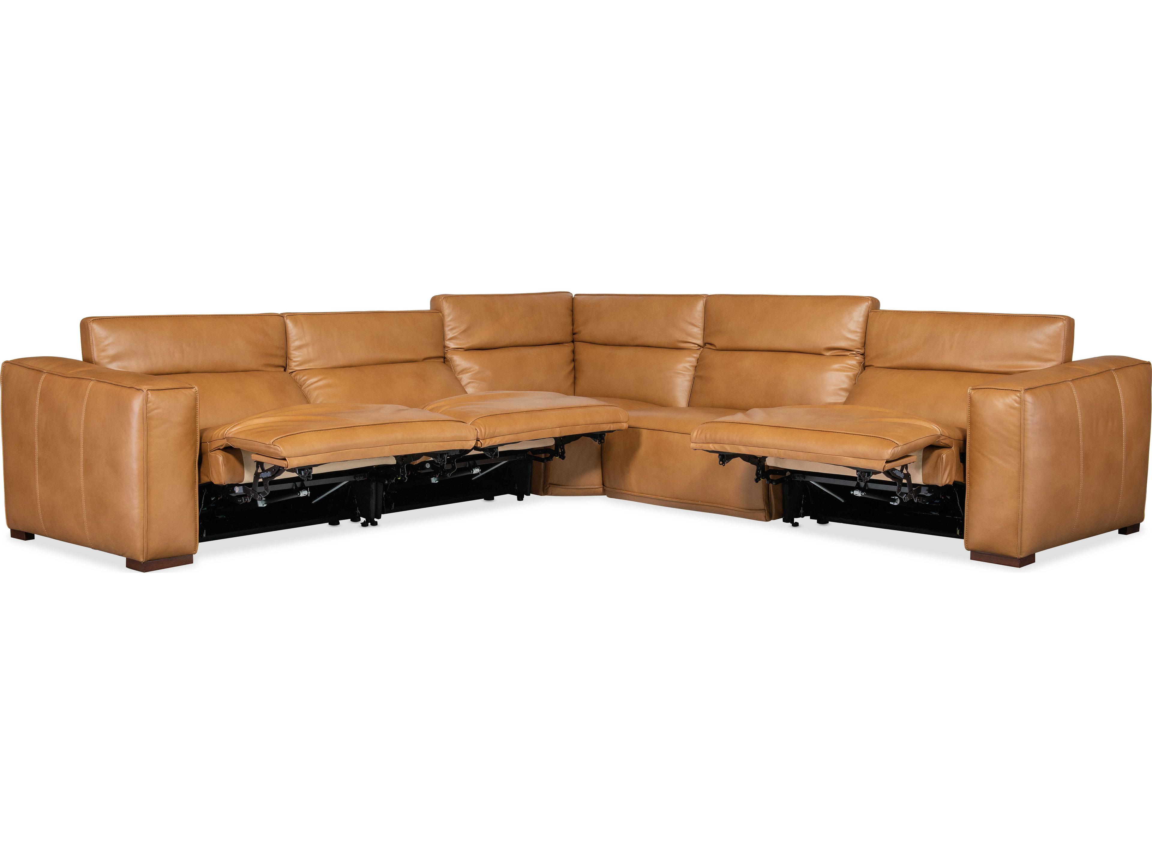 Hooker Furniture Fresco Brown Leather Sectional Sofa