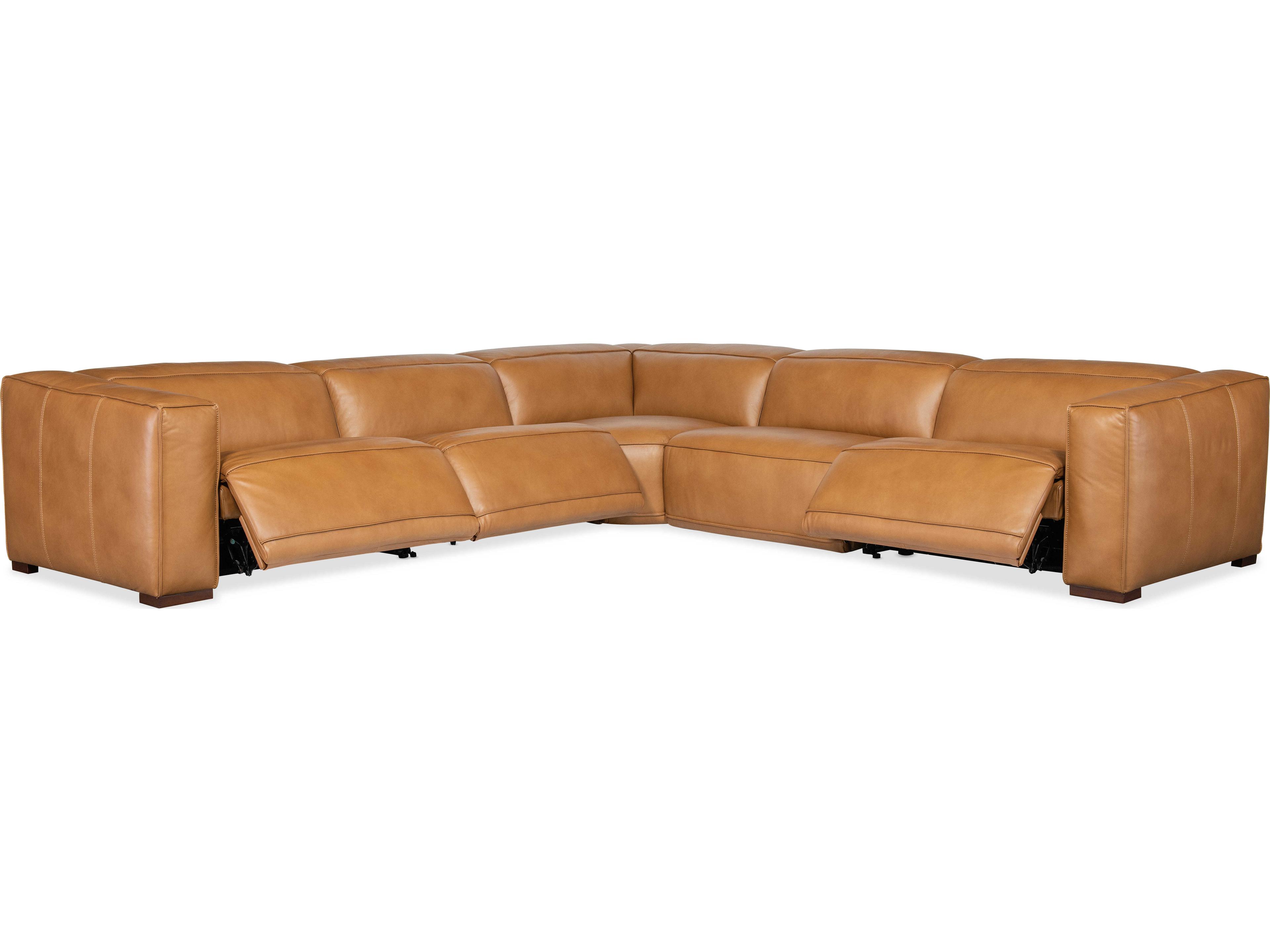 Hooker Furniture Fresco Brown Leather Sectional Sofa