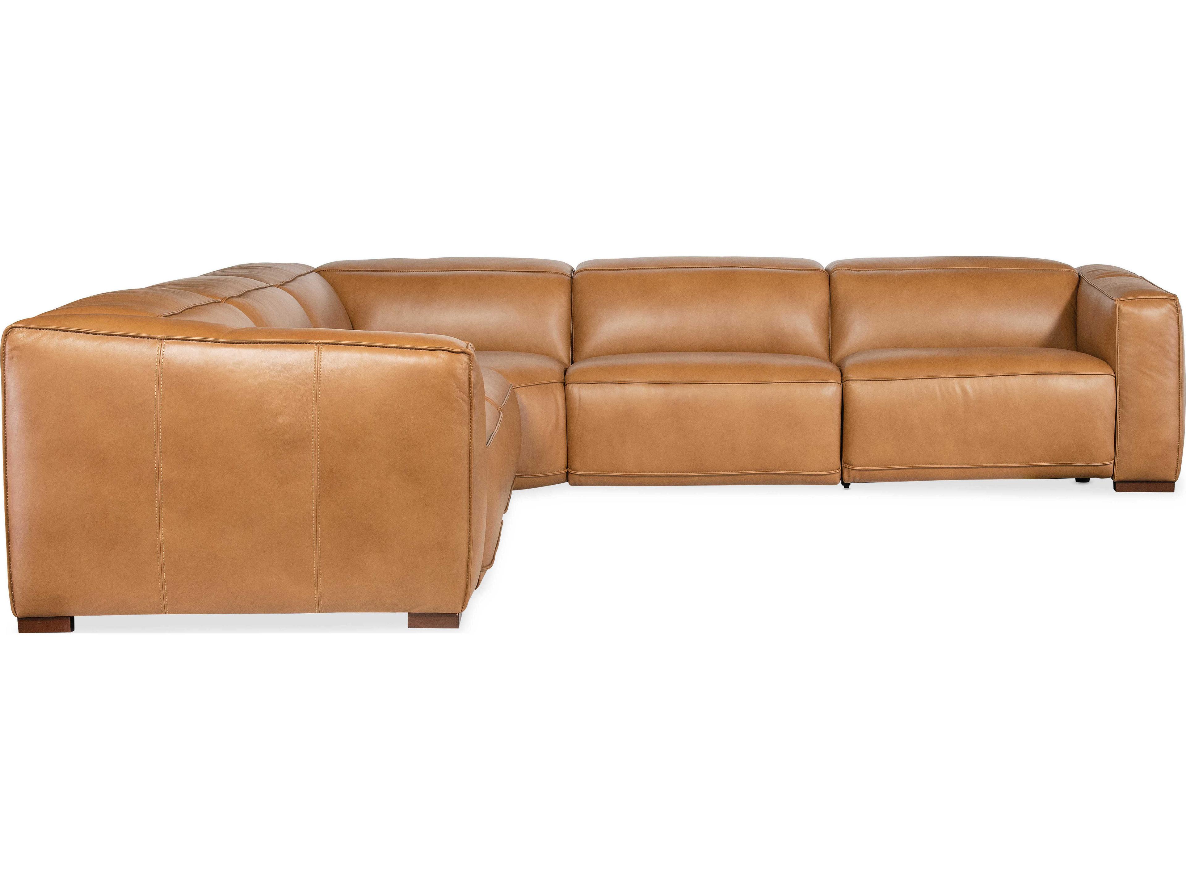 Hooker Furniture Fresco Brown Leather Sectional Sofa