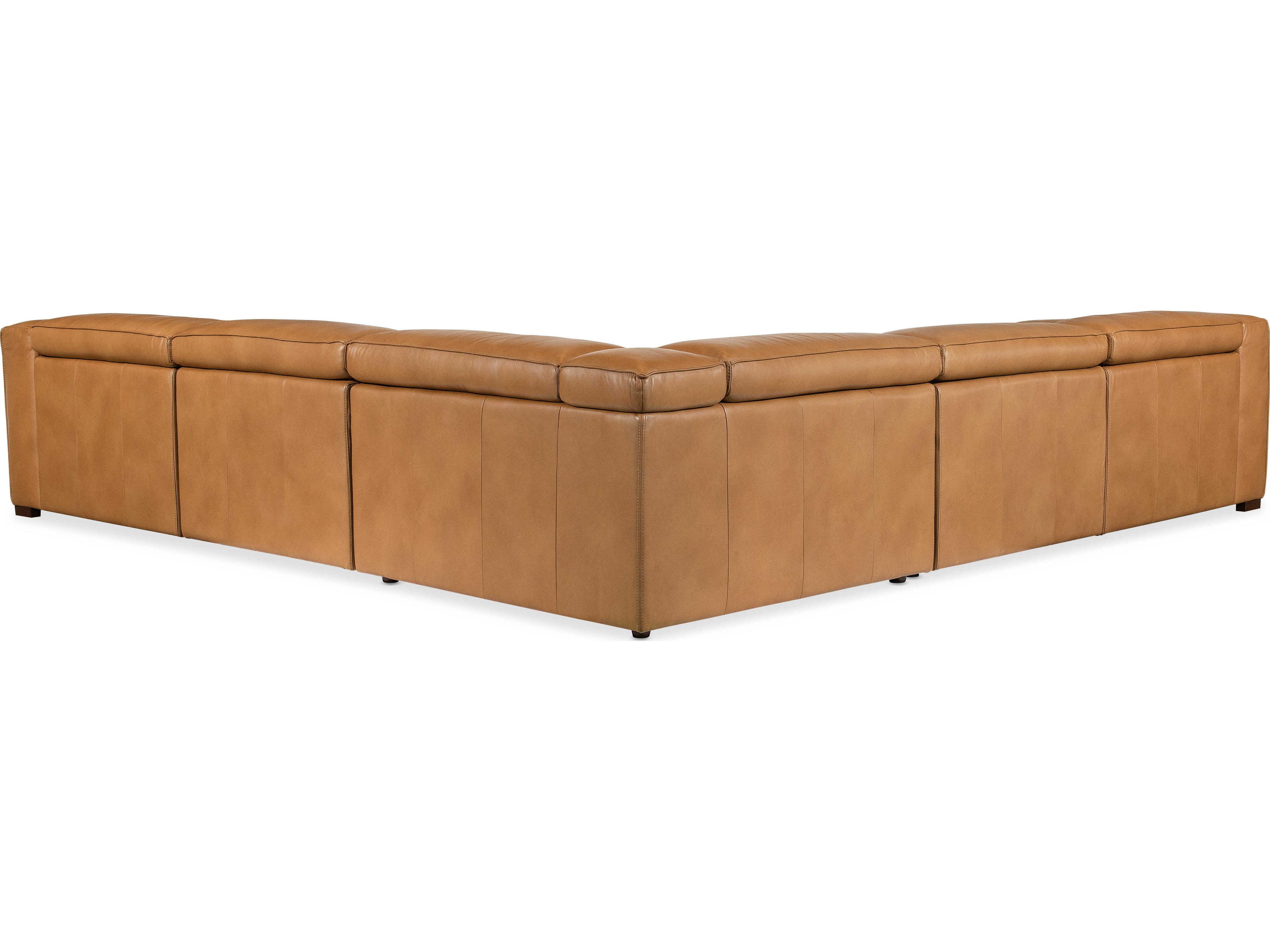 Hooker Furniture Fresco Brown Leather Sectional Sofa