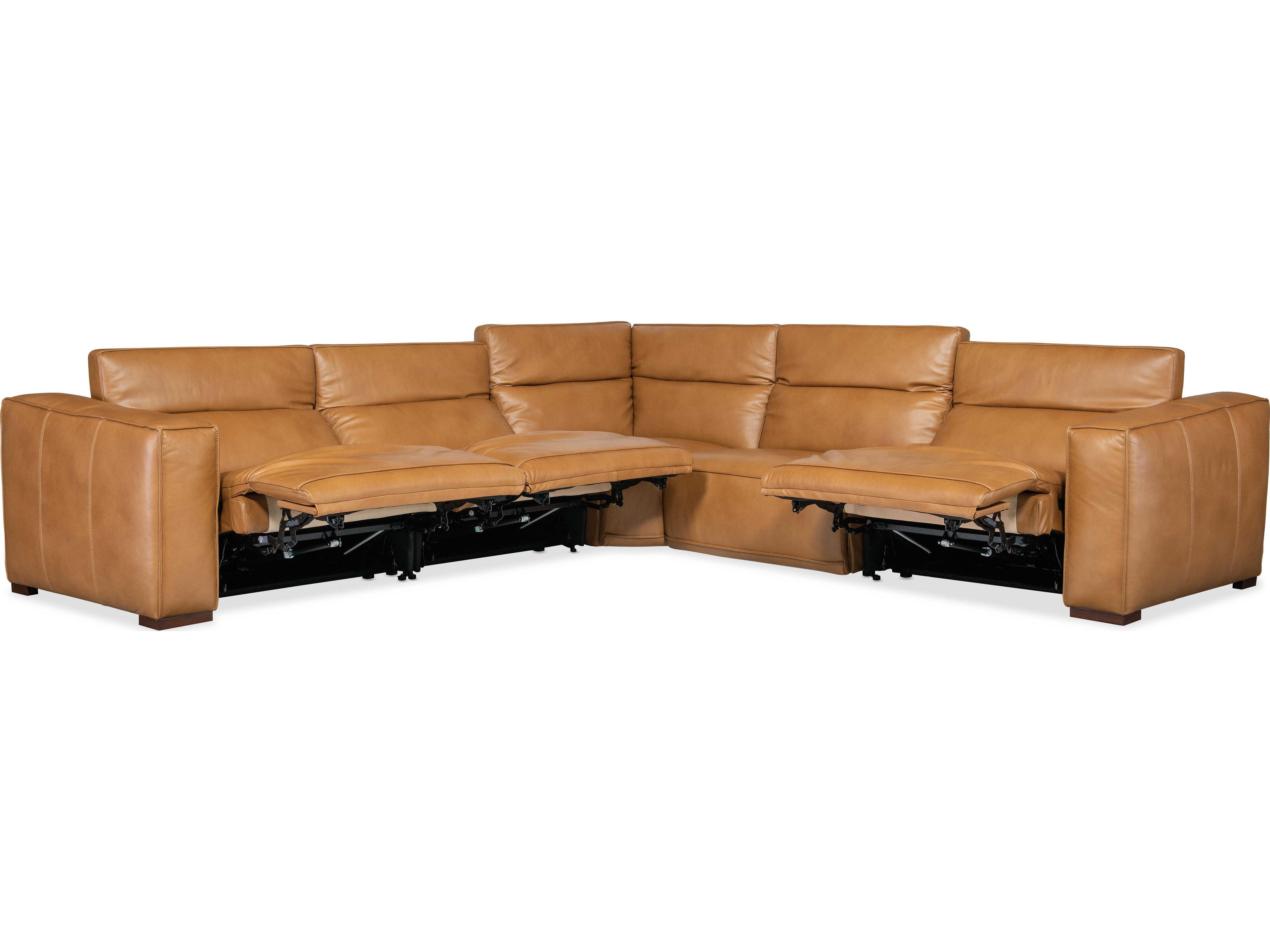 Hooker Furniture Fresco Brown Leather Sectional Sofa