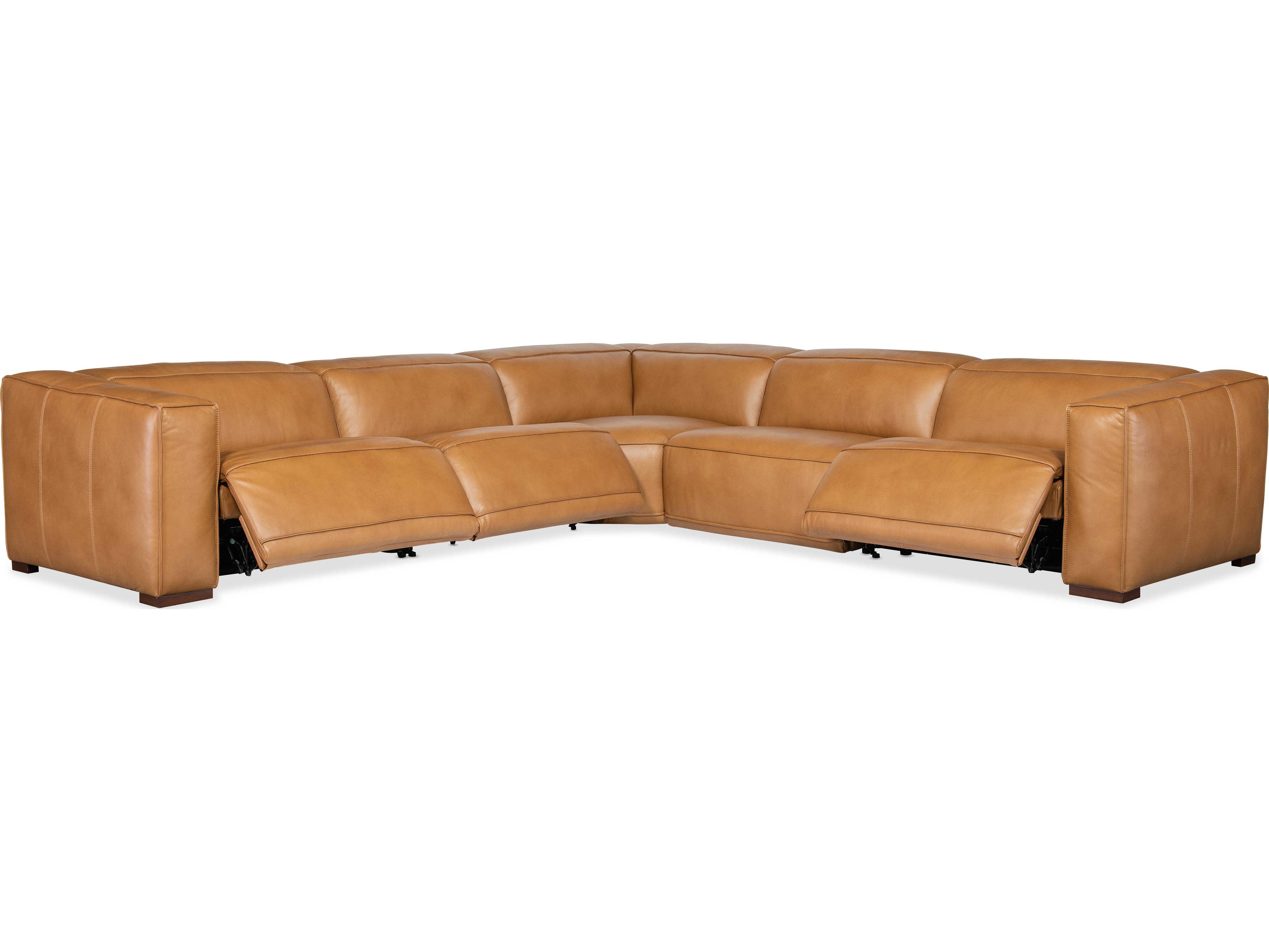 Hooker Furniture Fresco Brown Leather Sectional Sofa