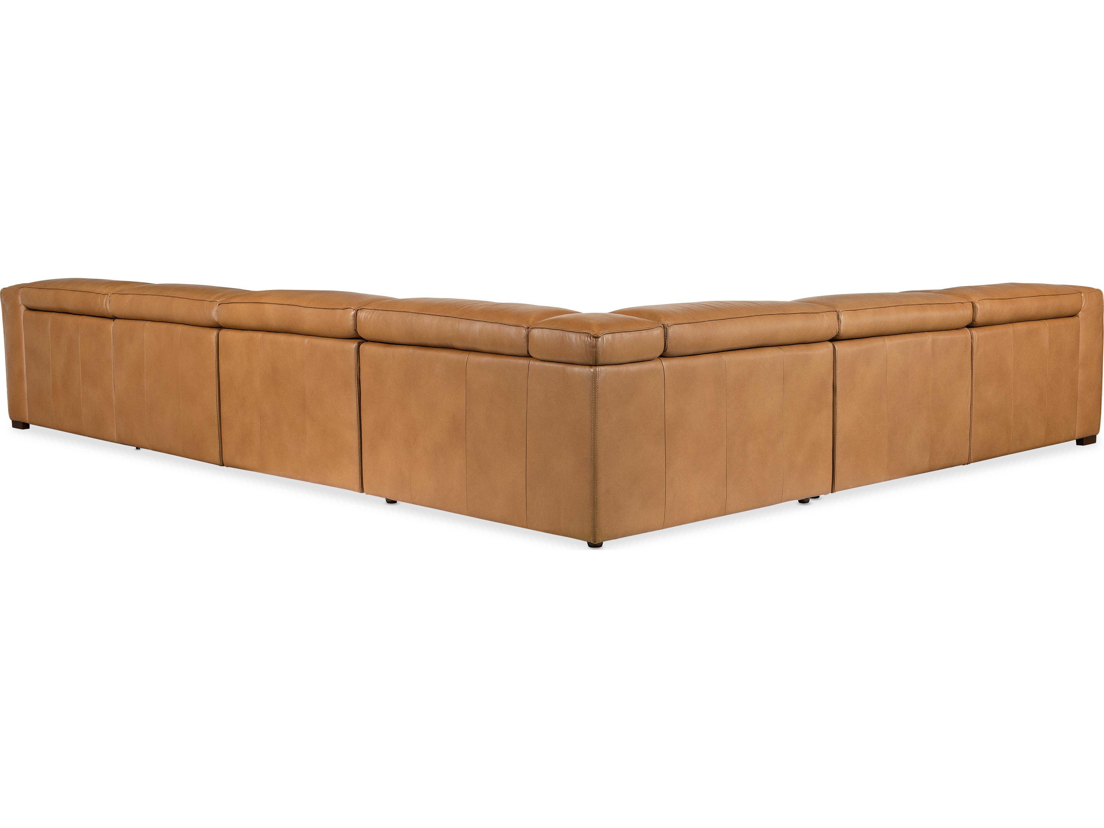 Hooker Furniture Fresco Brown Leather Sectional Sofa