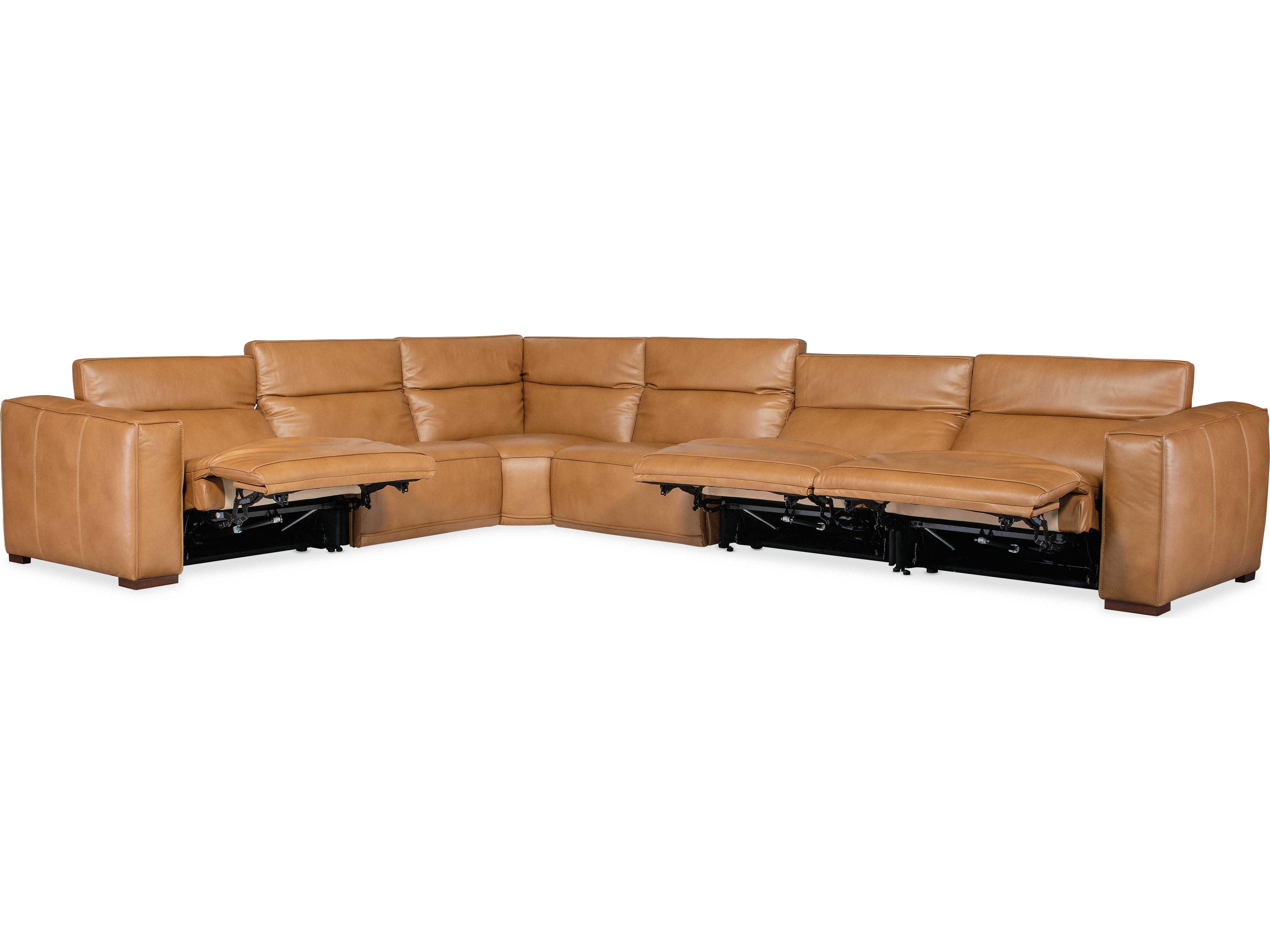 Hooker Furniture Fresco Brown Leather Sectional Sofa