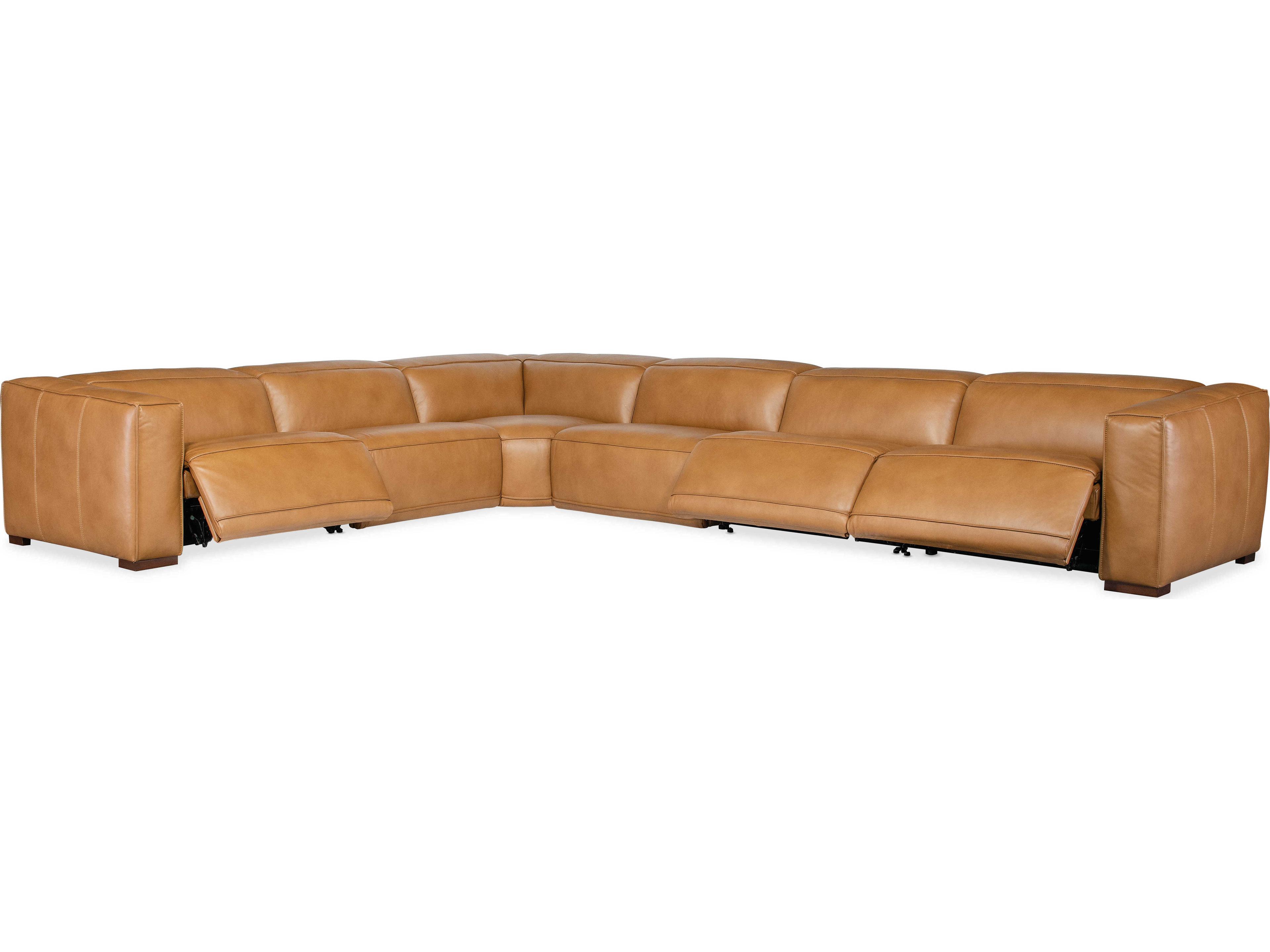 Hooker Furniture Fresco Brown Leather Sectional Sofa