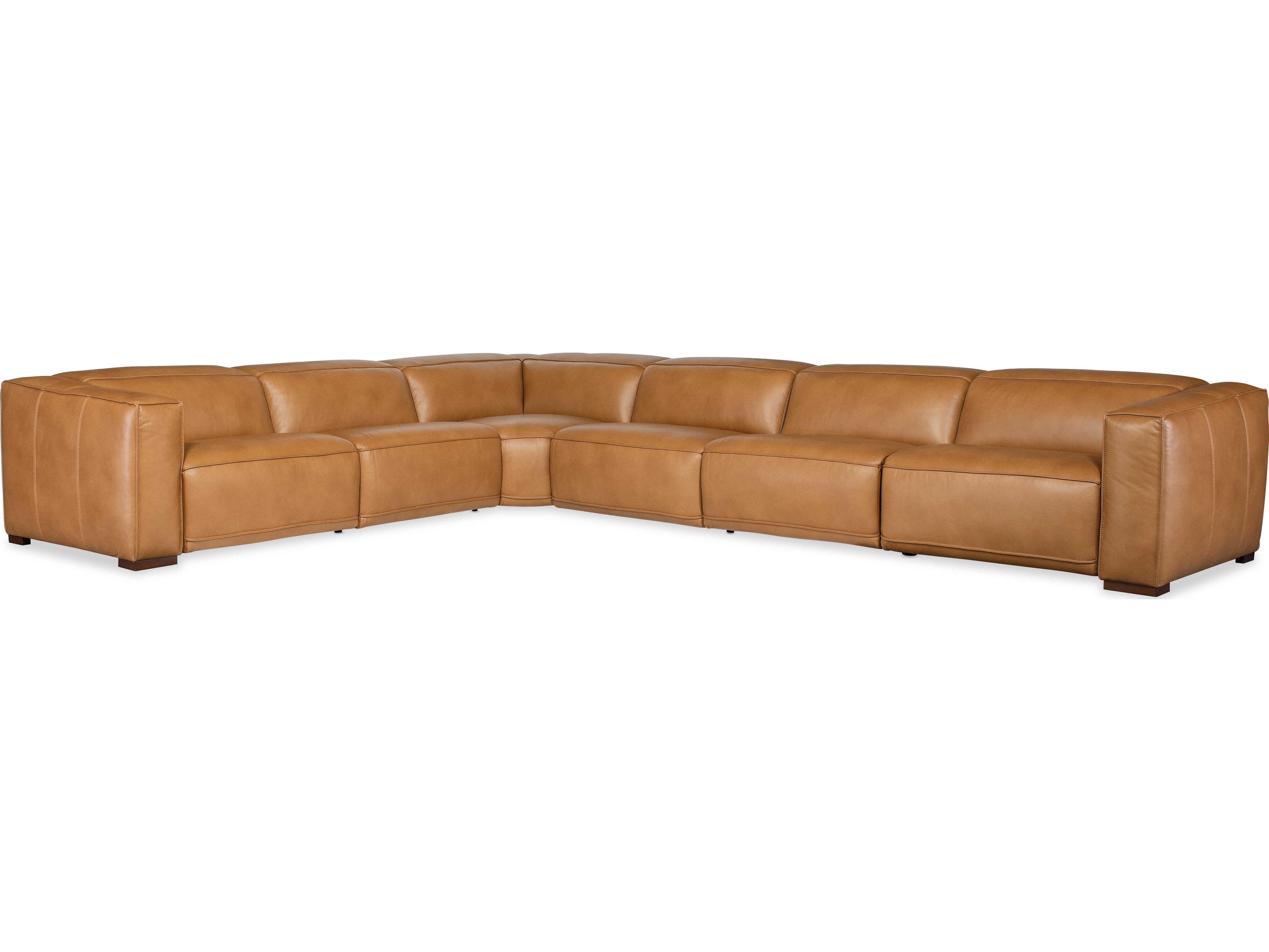 Fresco Brown Leather Sectional Sofa