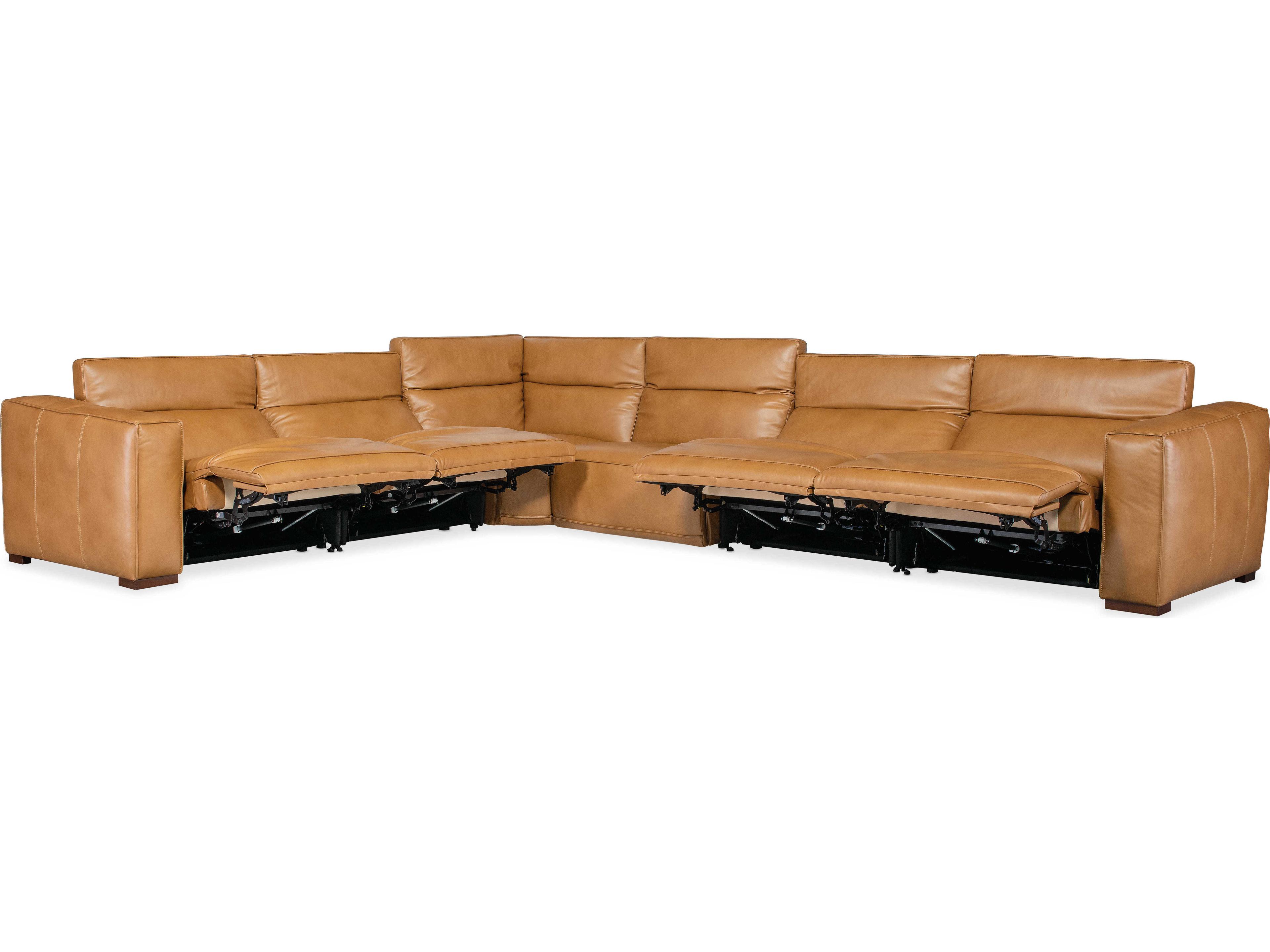 Hooker Furniture Fresco Brown Leather Sectional Sofa