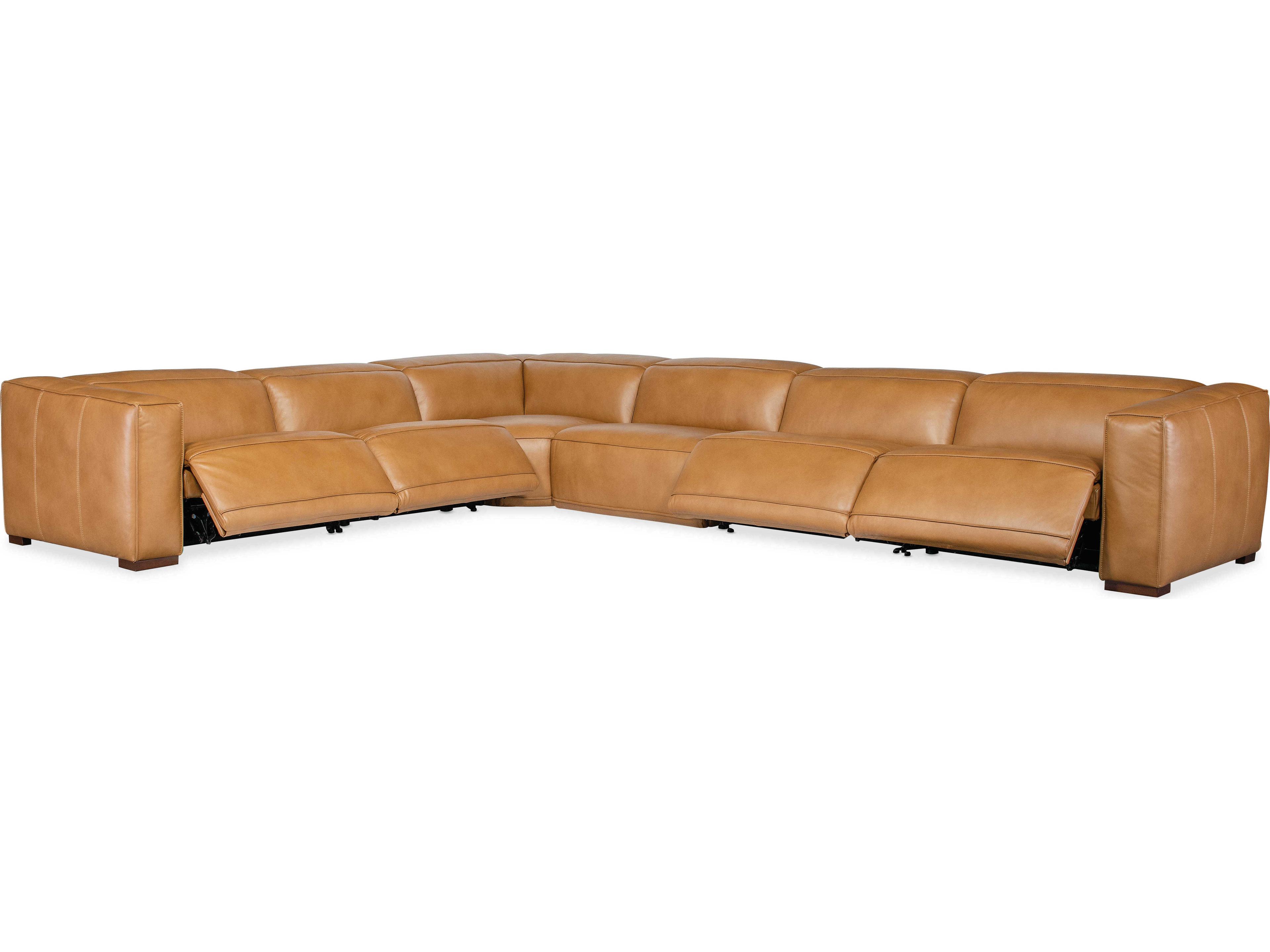 Hooker Furniture Fresco Brown Leather Sectional Sofa