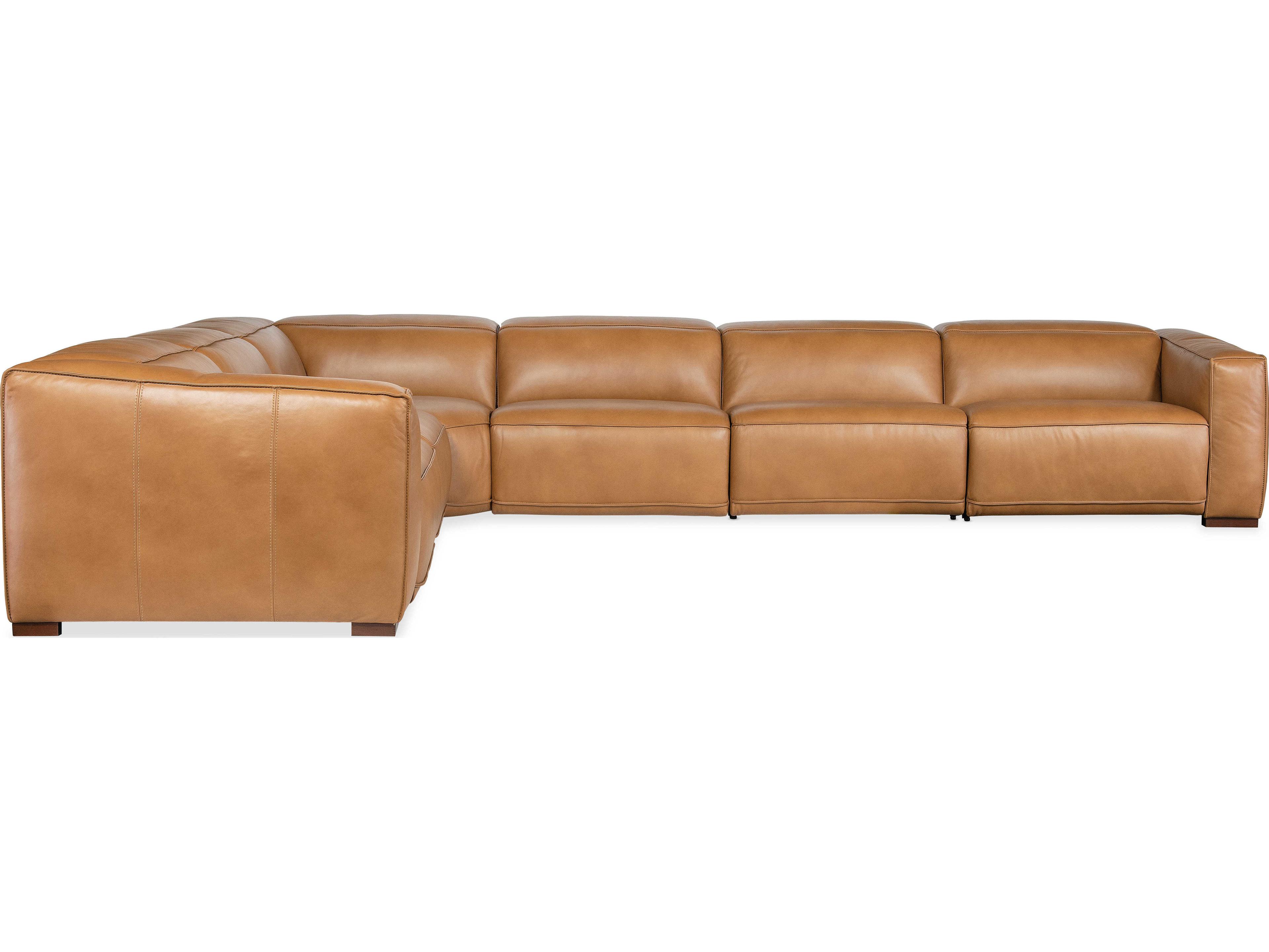 Hooker Furniture Fresco Brown Leather Sectional Sofa