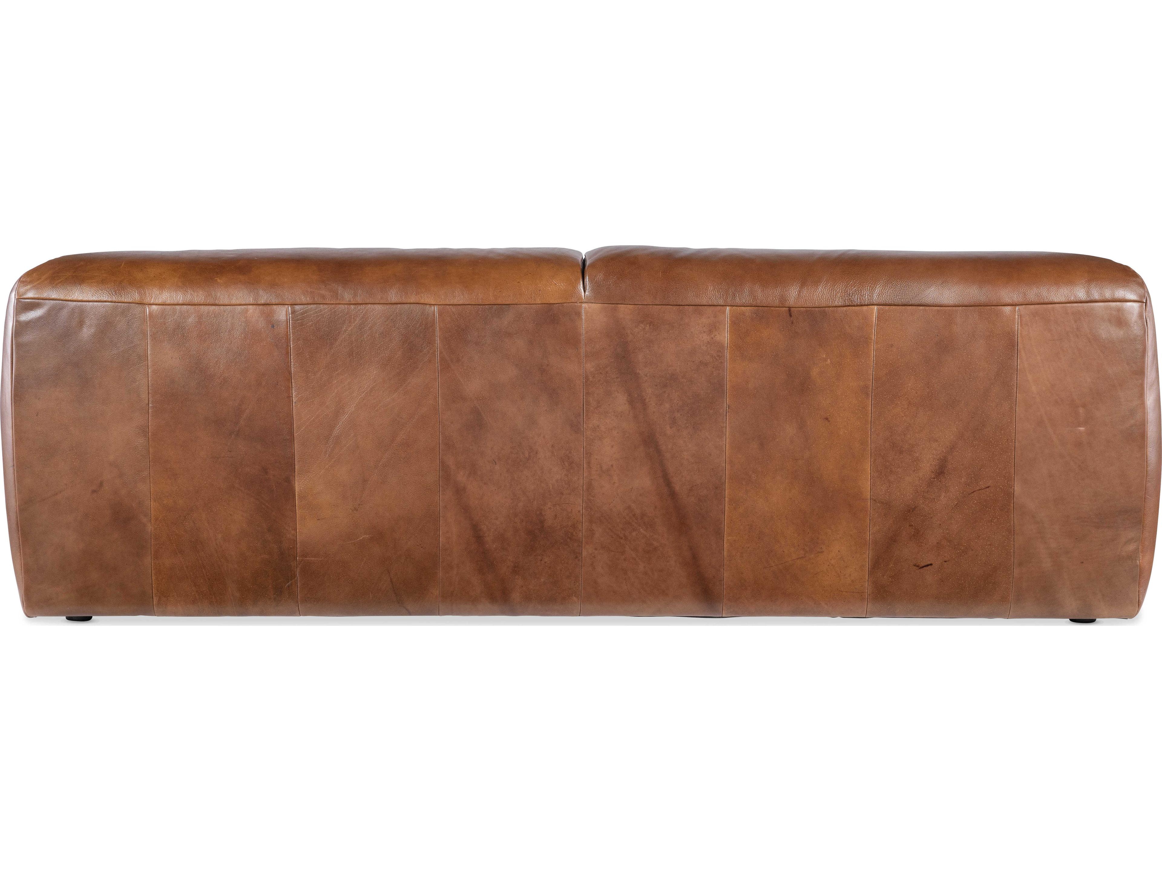 Hooker Furniture Ss Fleetwood Brown Leather Sofa