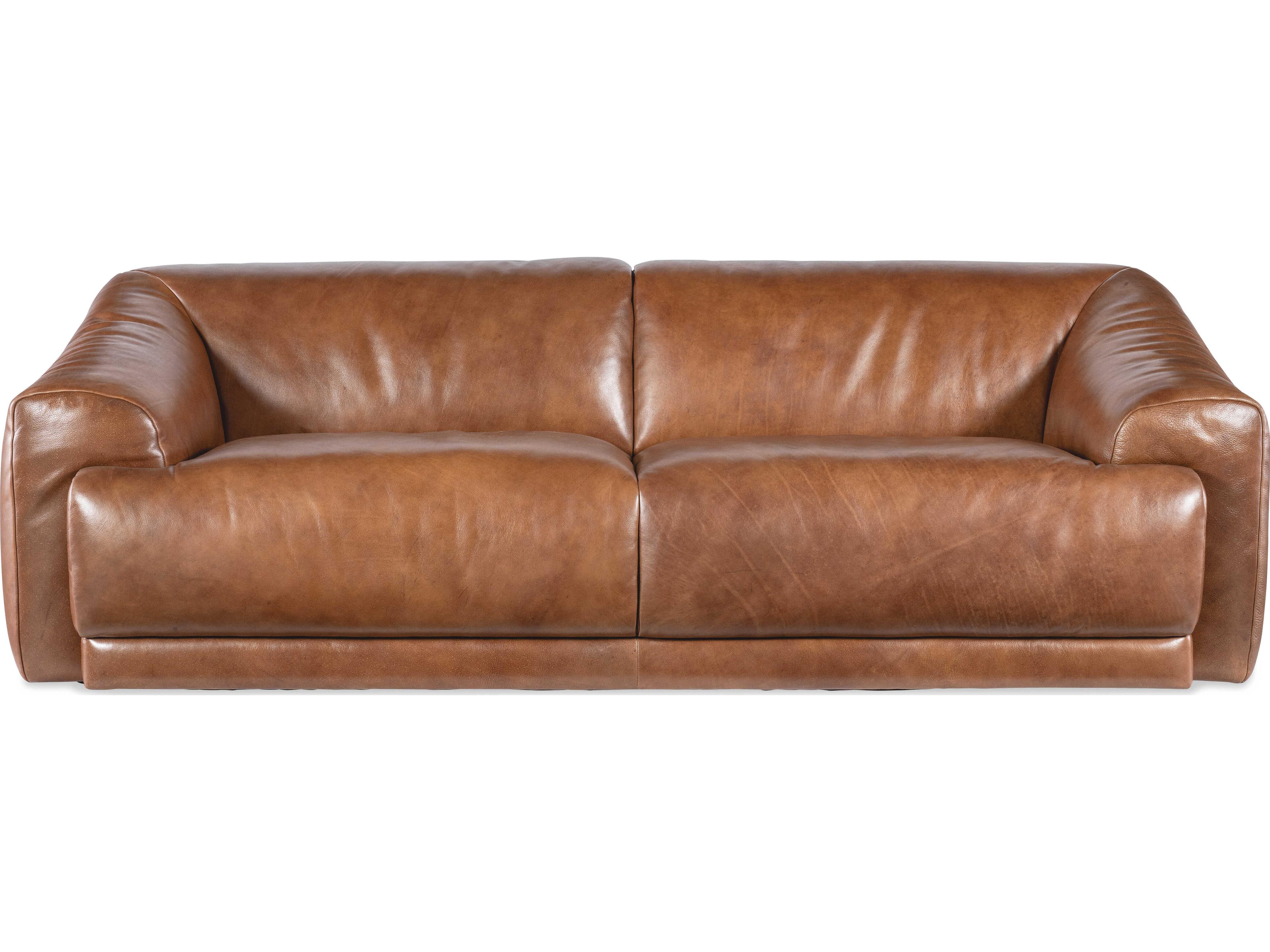 Hooker Furniture Ss Fleetwood Brown Leather Sofa