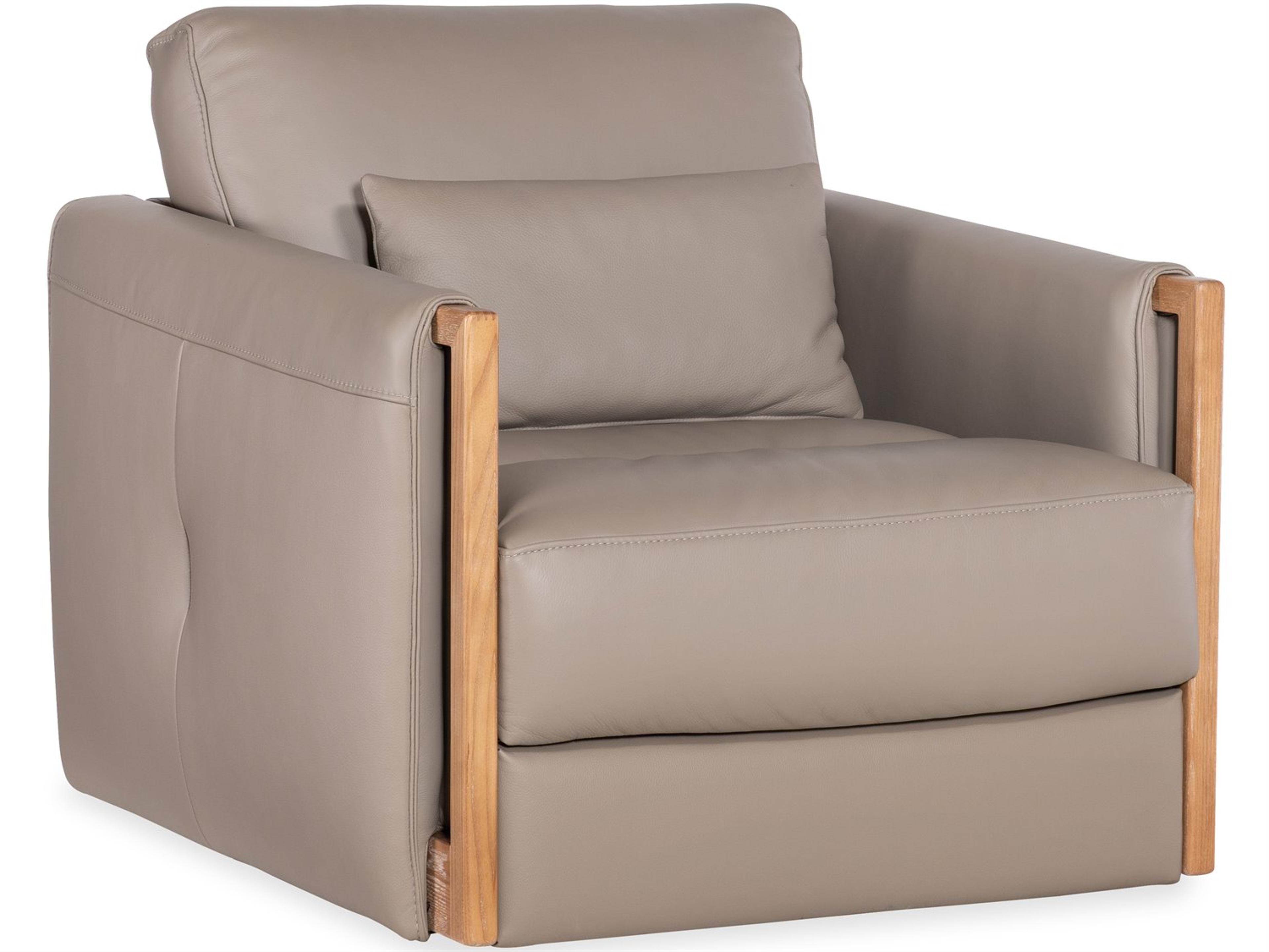 Ss Meridian Swivel Gray Leather Accent Chair