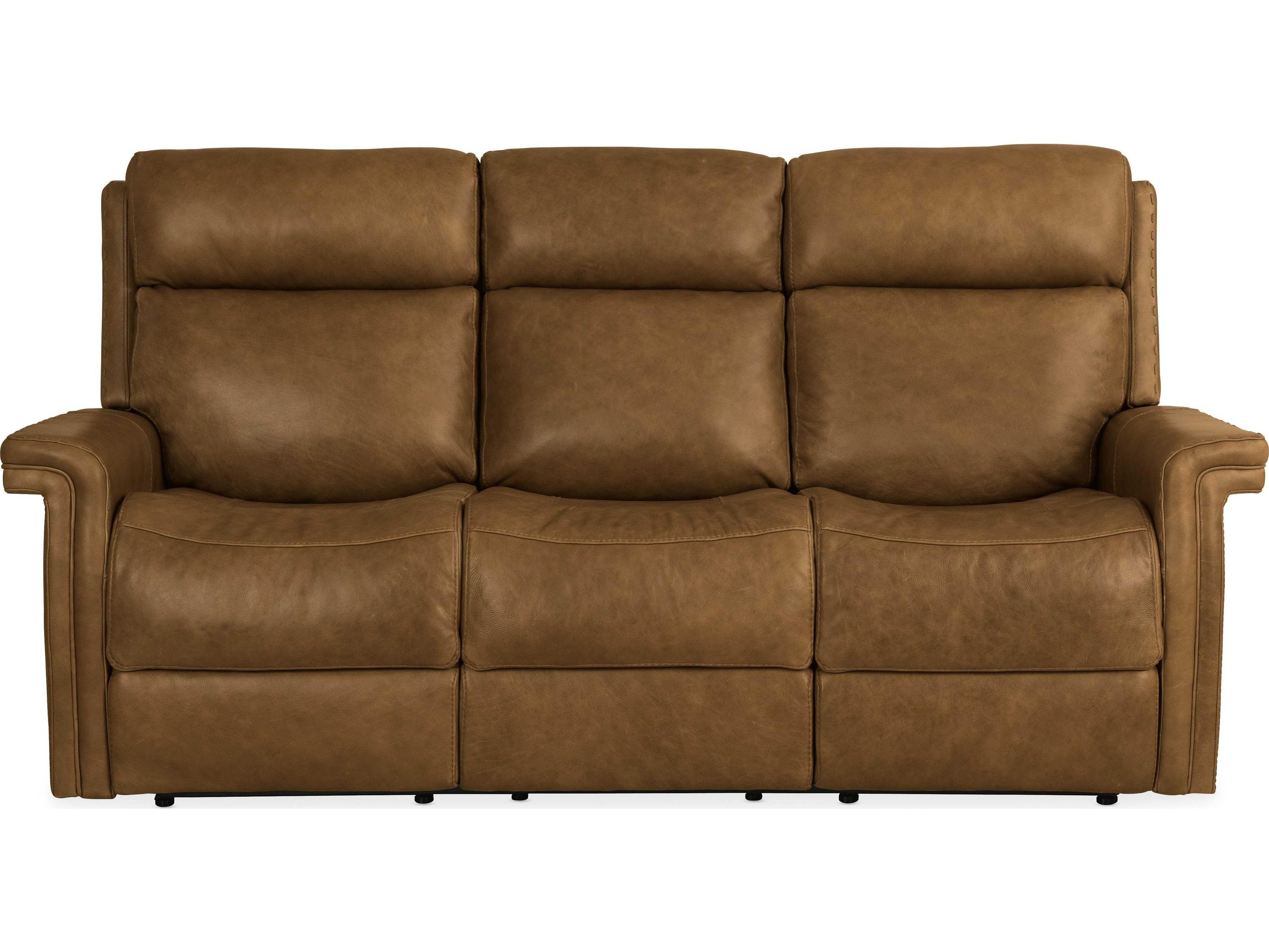 Luxecor Poise Venerando Latte Brown Leather Sofa with Power Headrest