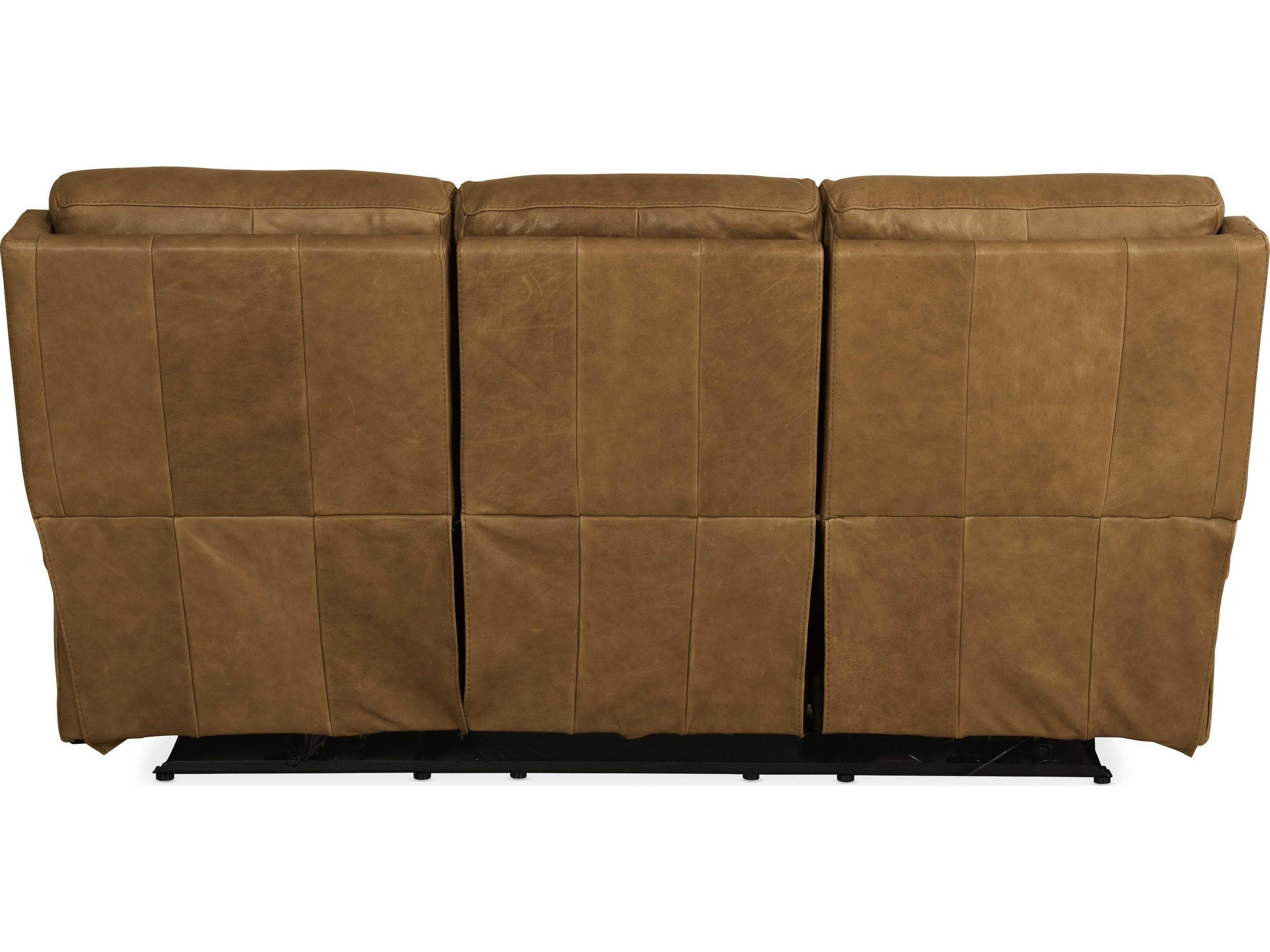 Luxecor Poise Venerando Latte Brown Leather Sofa with Power Headrest