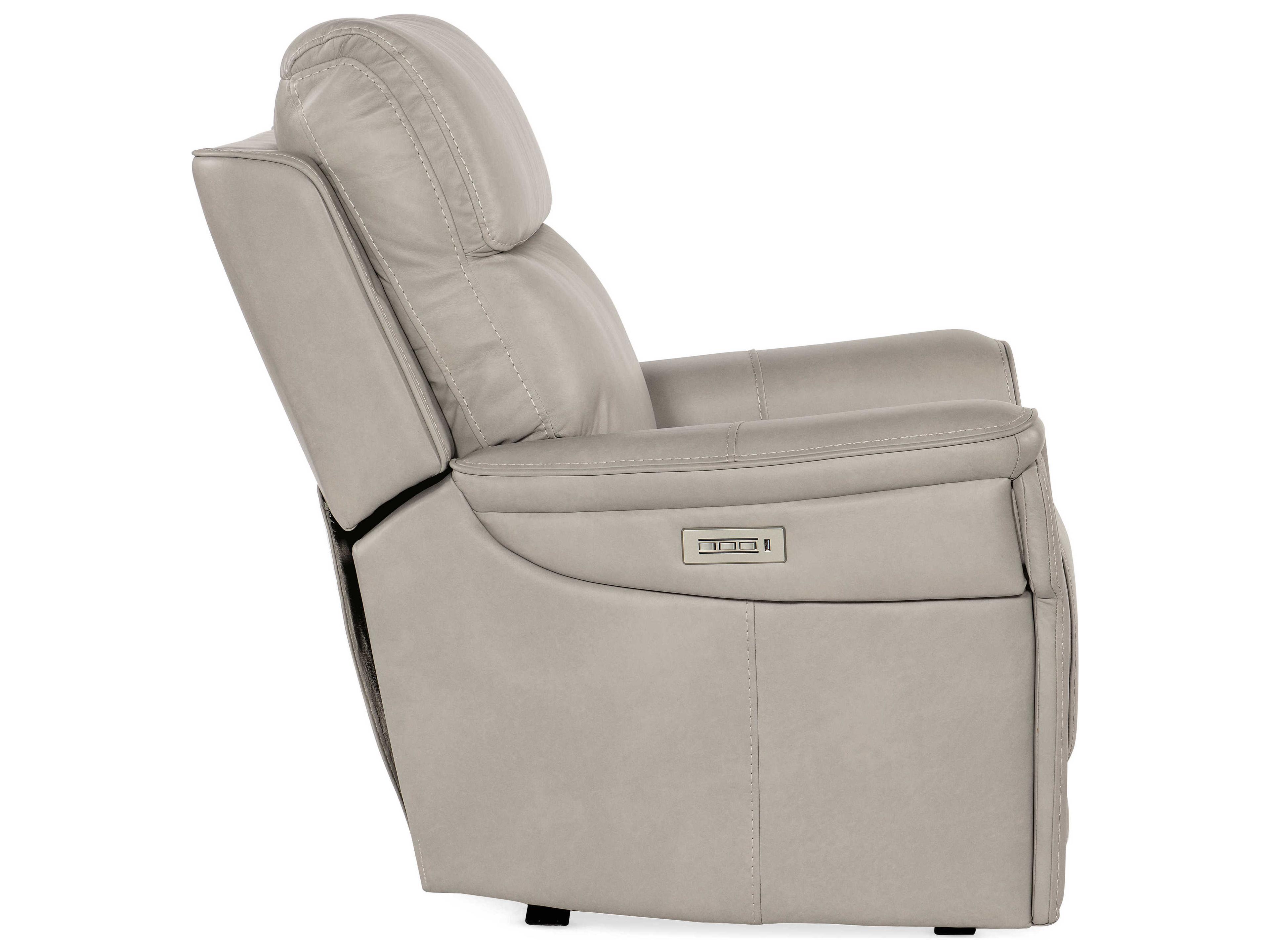 Hooker Furniture Lyra Zero Gravity Power Sahara Ash Gray Leather Recliner with Headrest