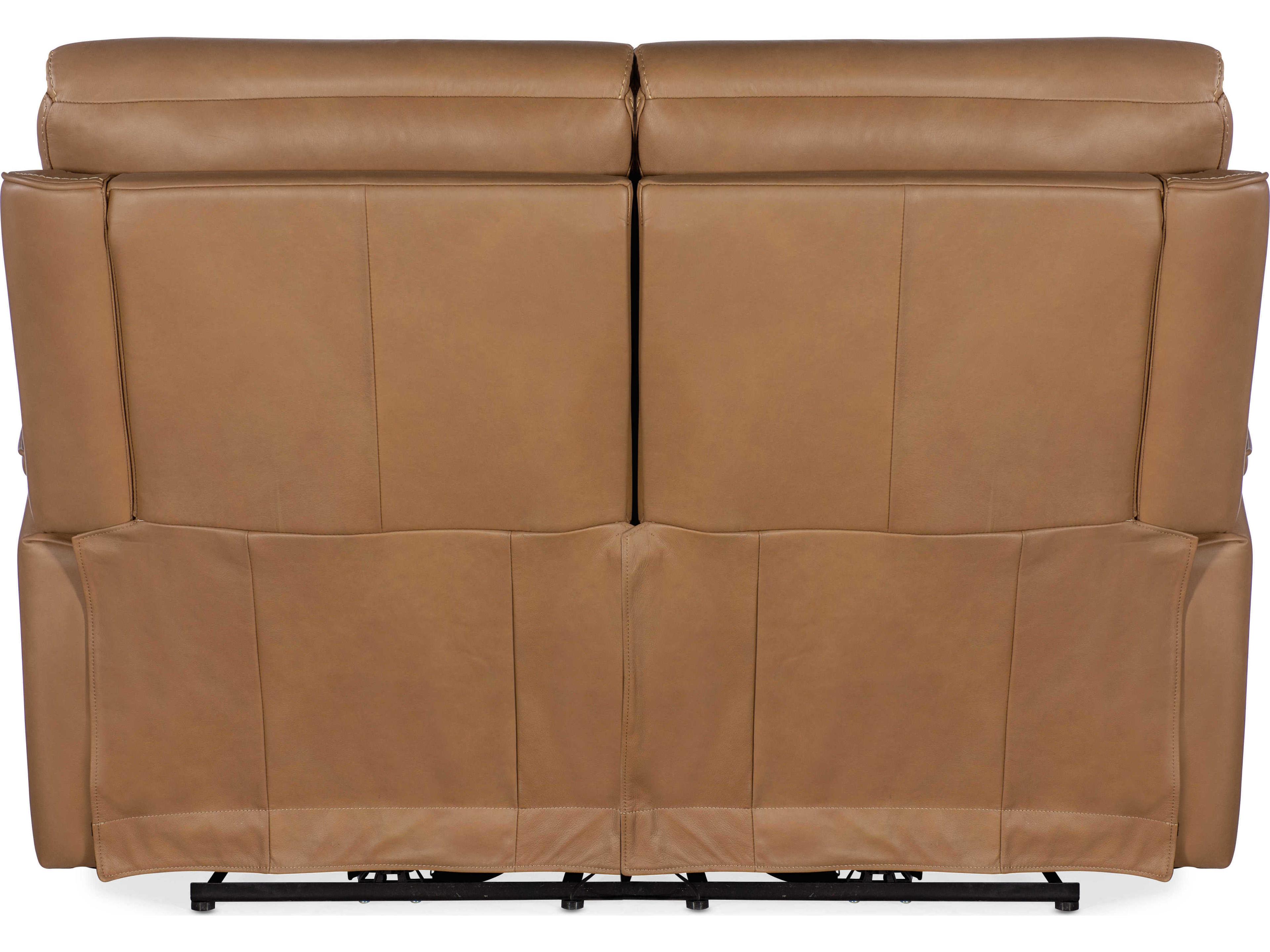 Hooker Furniture Lyra Zero Gravity Power Sahara Sandalwood Brown Leather Loveseat with Headrest