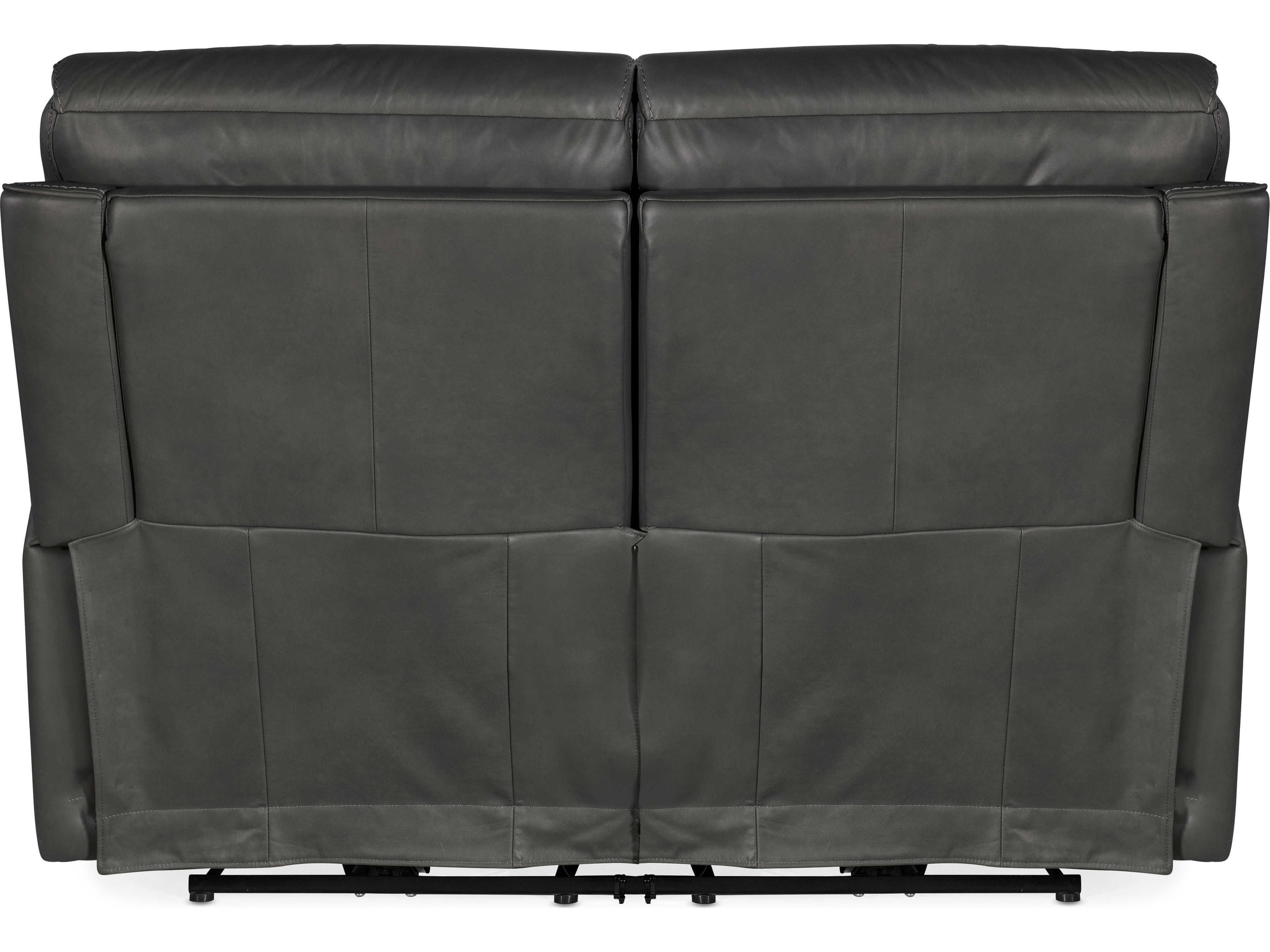Hooker Furniture Lyra Zero Gravity Power Sahara Dorian Gray Leather Loveseat with Headrest