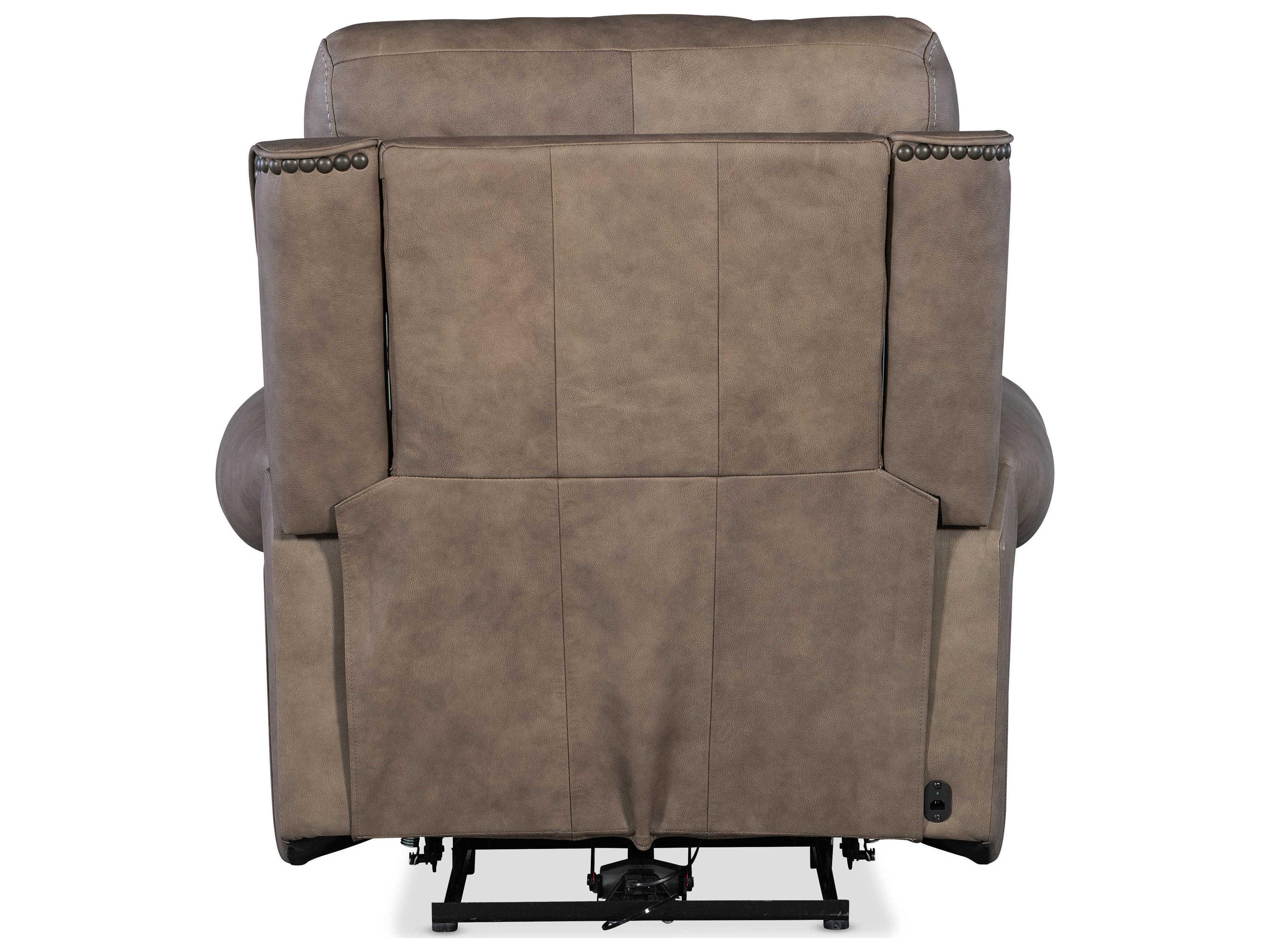 Hooker Furniture Duncan Power Kalahari Camel Brown Leather Recliner with Headrest & Lumbar