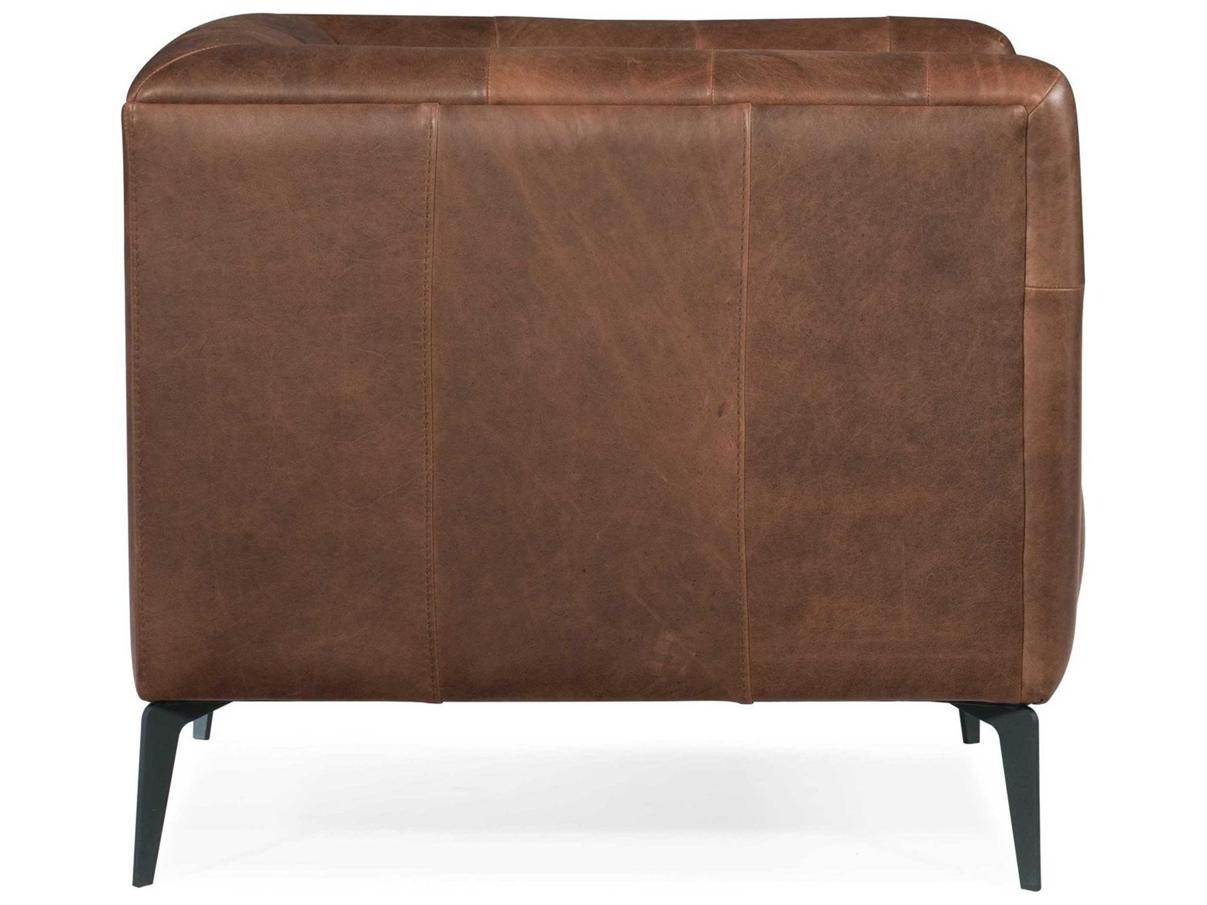 Hooker Furniture Nicolla Brown Leather Tufted Accent Chair