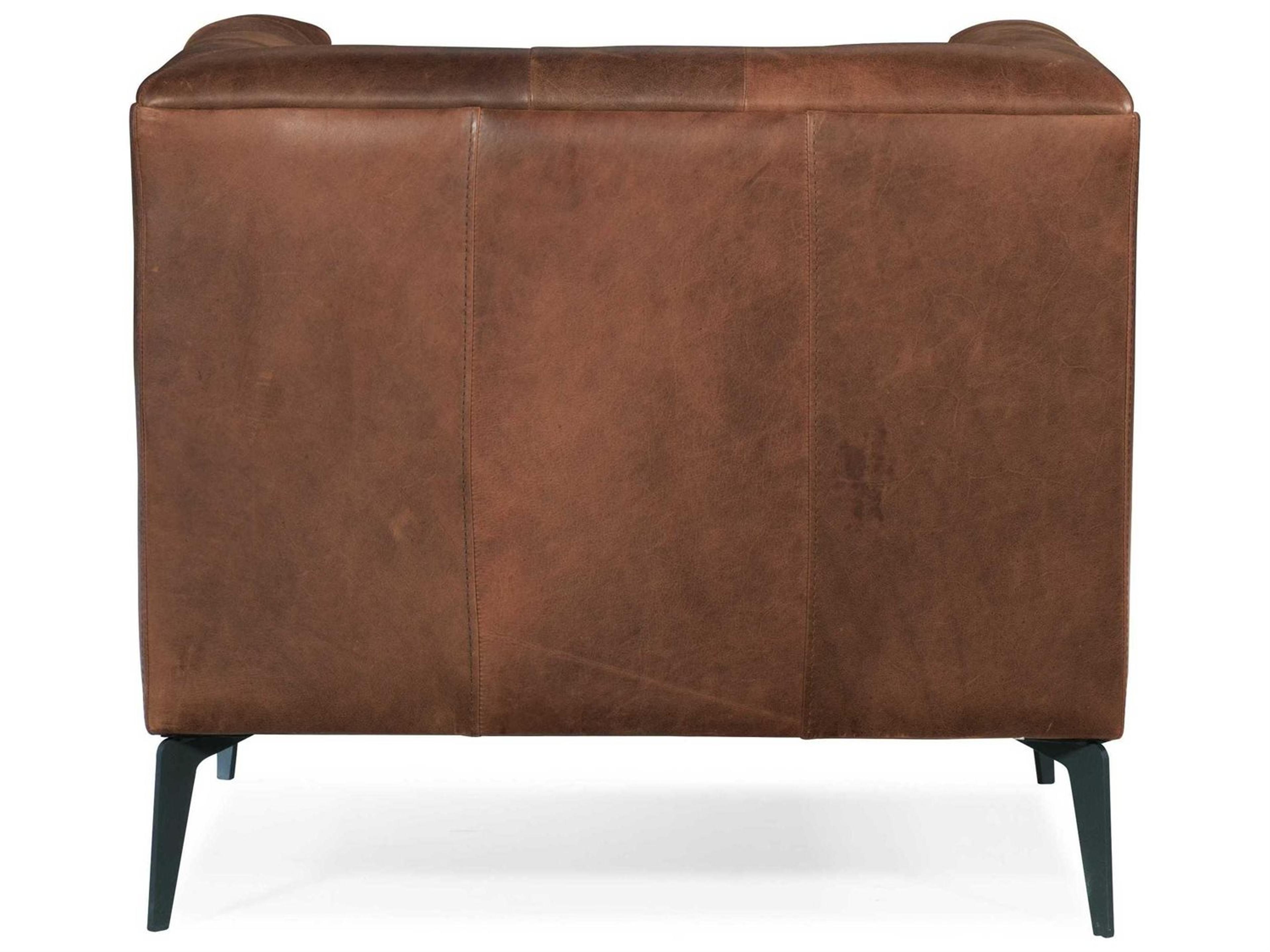 Hooker Furniture Nicolla Brown Leather Tufted Accent Chair