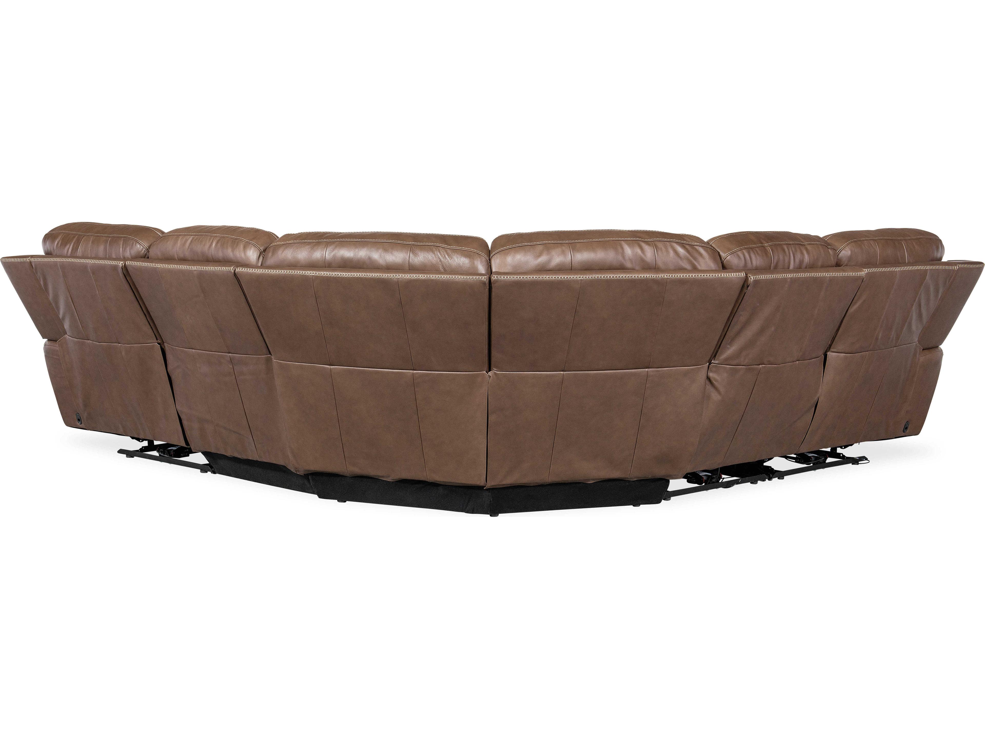 Hooker Furniture Torres Reclining 5 - Piece Brown Leather Sectional Sofa