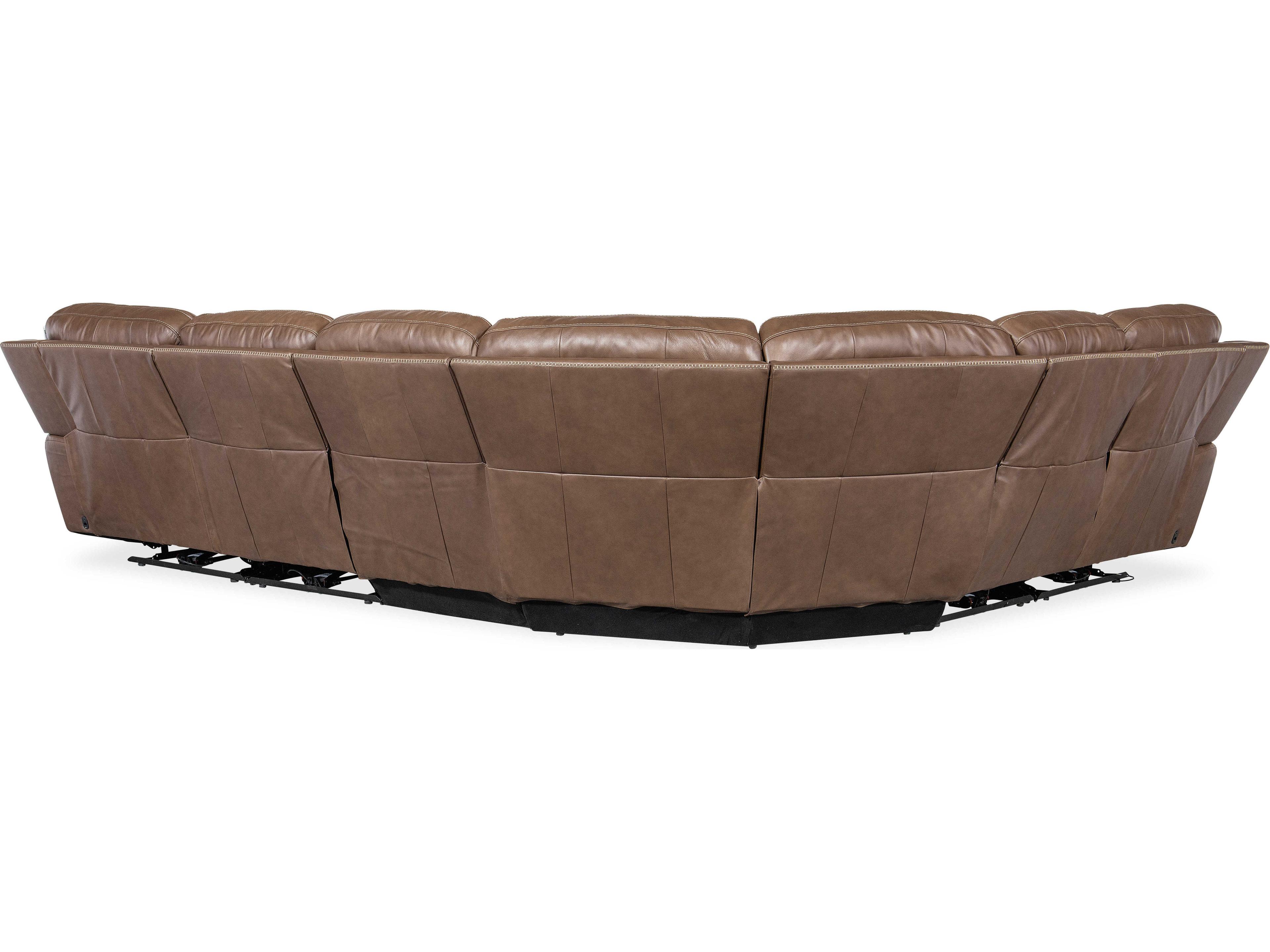 Hooker Furniture Torres Reclining 6 - Piece Brown Leather Sectional Sofa