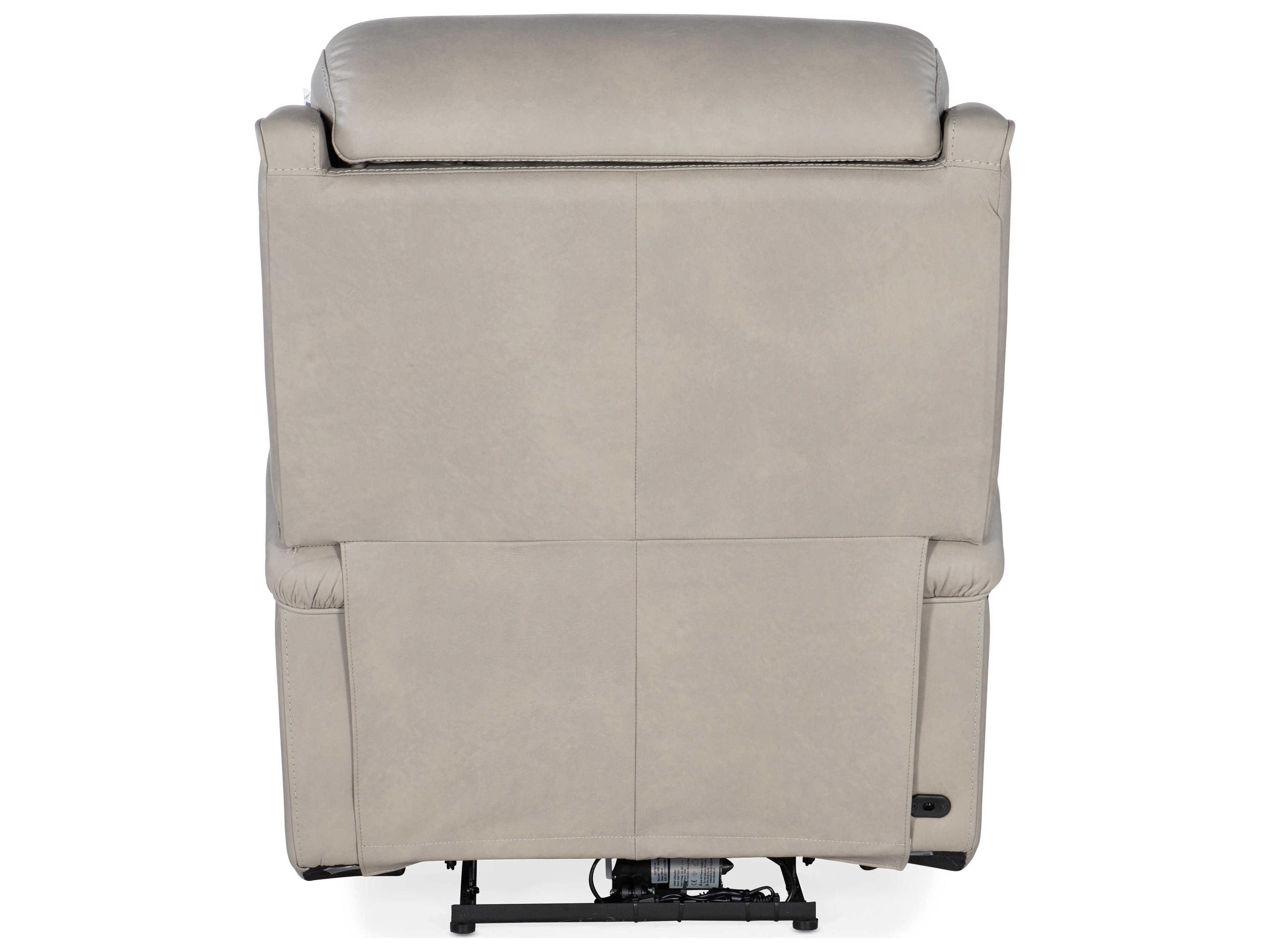 Hooker Furniture Rhea Zero Gravity Power Sahara Ash Gray Leather Recliner with Headrest