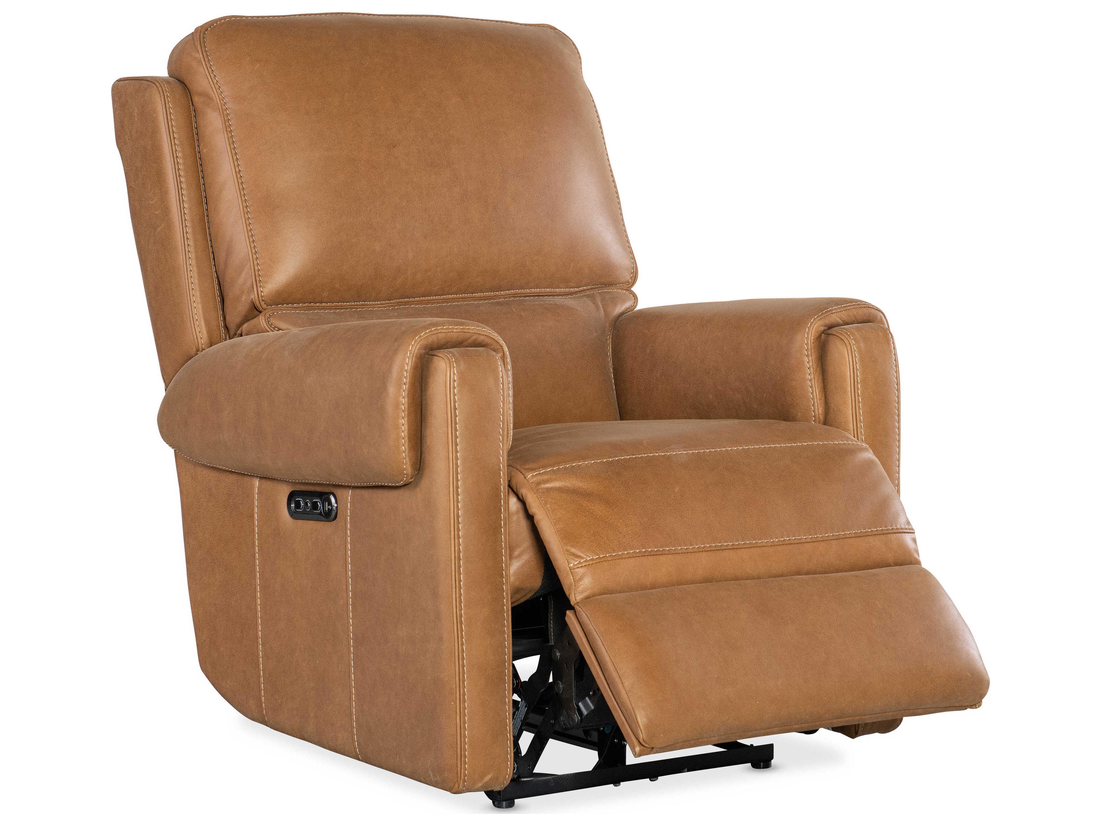 Hooker Furniture Somers Power Denver Coffee Brown Leather Recliner with Headrest