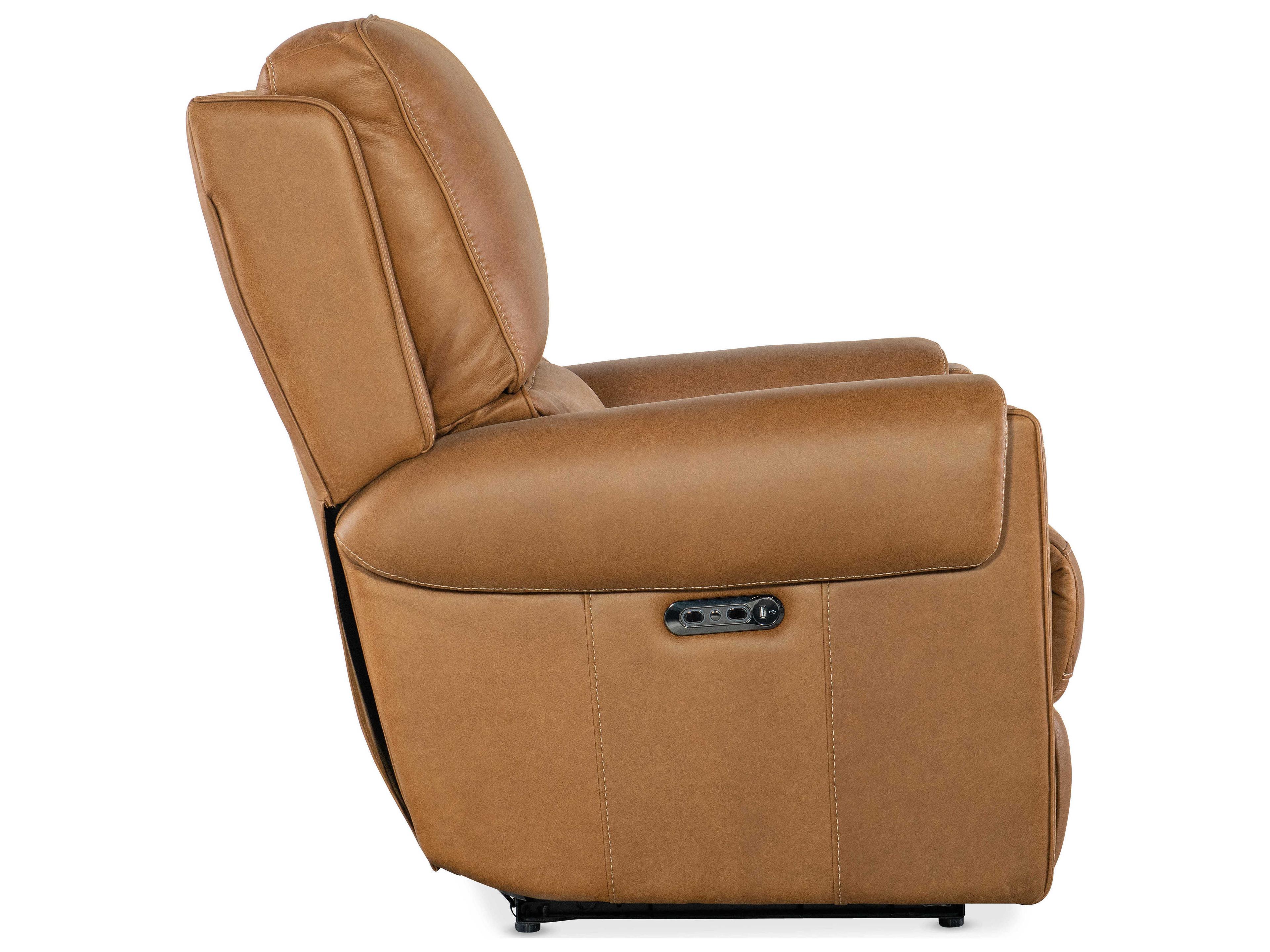 Hooker Furniture Somers Power Denver Coffee Brown Leather Recliner with Headrest